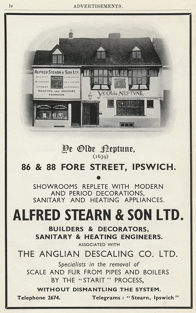 1639 Tarihli Ye Olde Neptune Binasının Ipswich'teki Tarihi Reklam İlanı