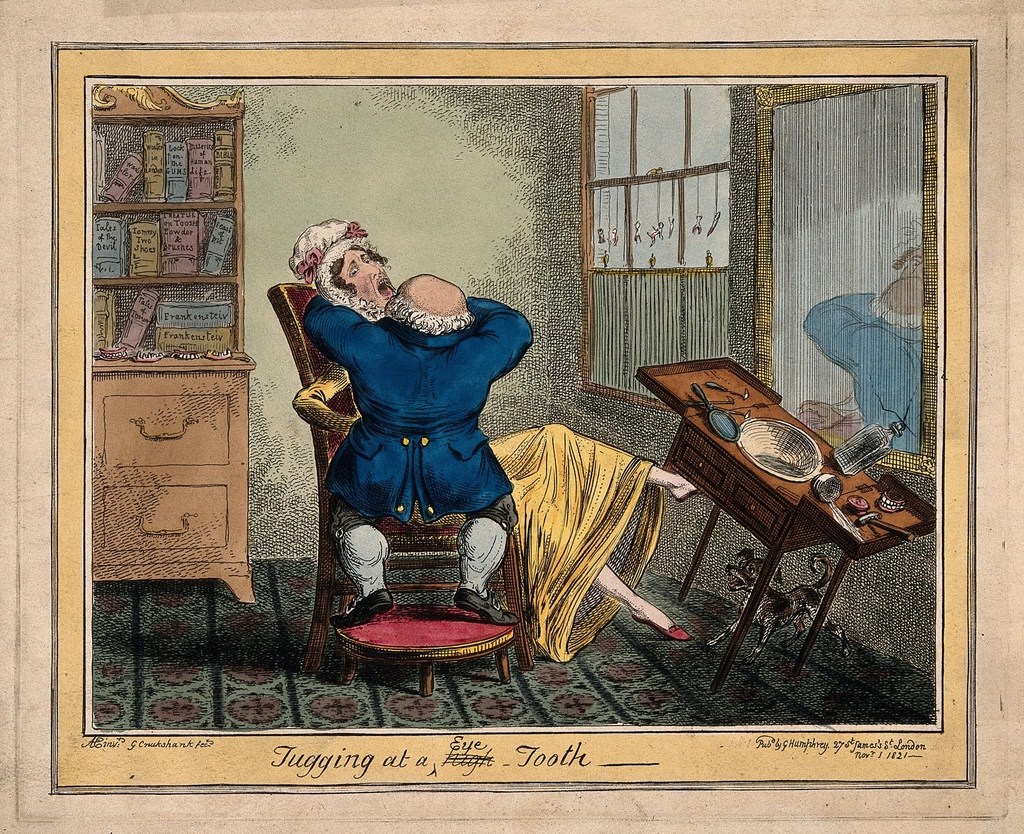 1811 Tarihli Tugging at a Tooth: Romantik Dönemin Tıbbi Karikatür ve Baskı Sanatı