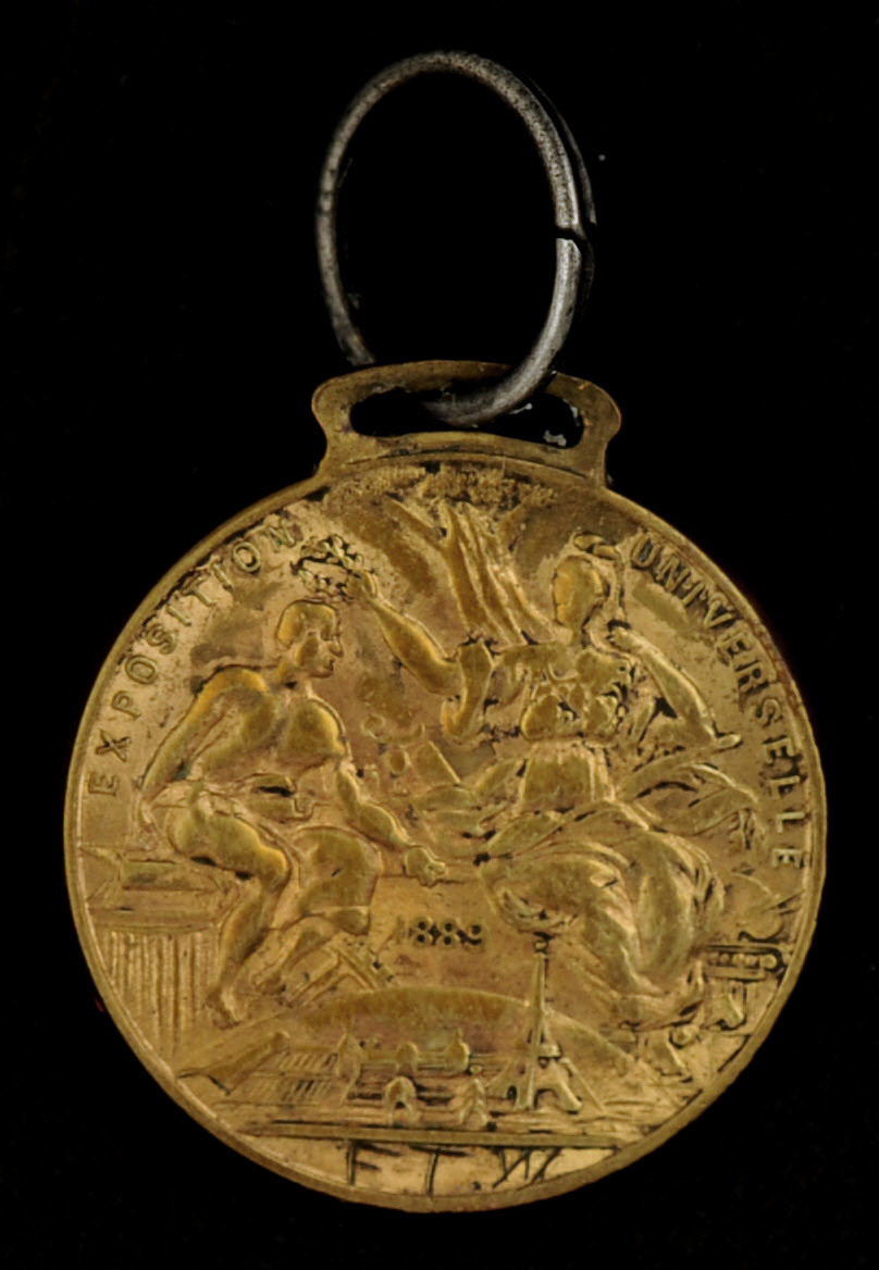 1900 paris dünya fuarı antika bronz madalyon ve koleksiyonluk hatıra eseri