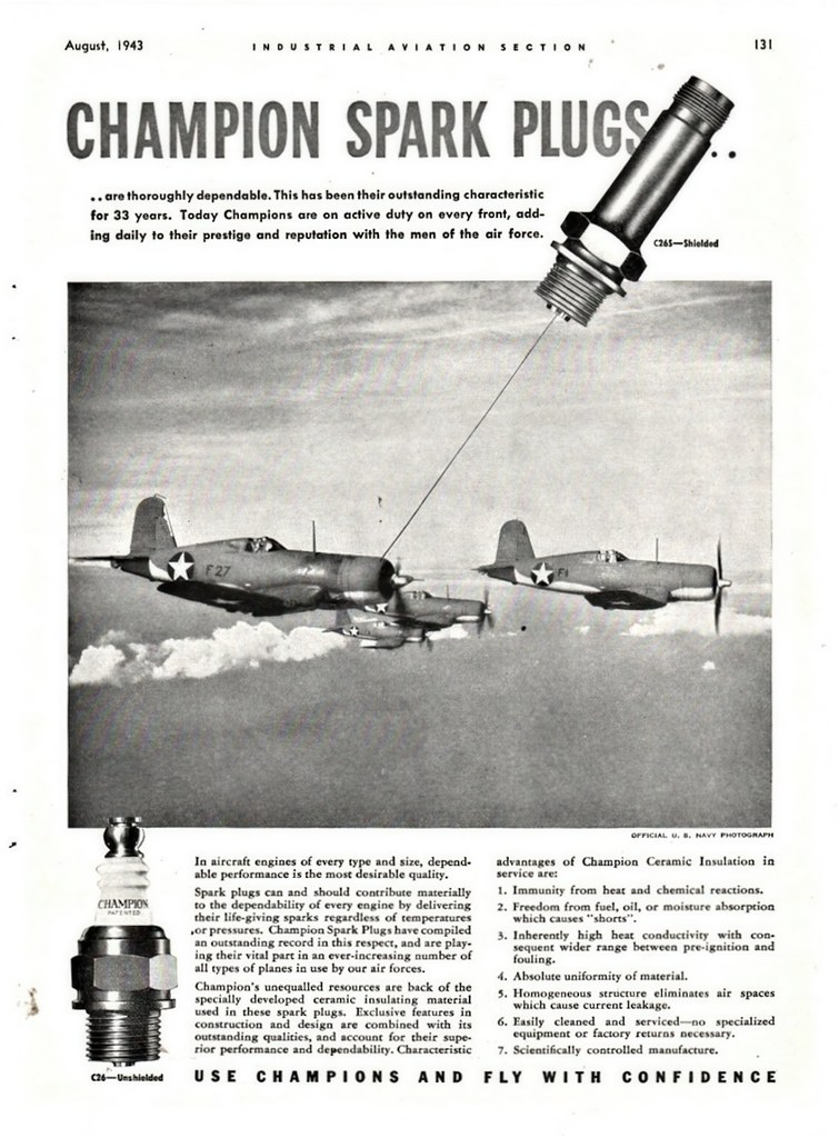 1943 Champion Buji Reklamı: İkinci Dünya Savaşı Dönemi Amerikan Havacılık Tarihi