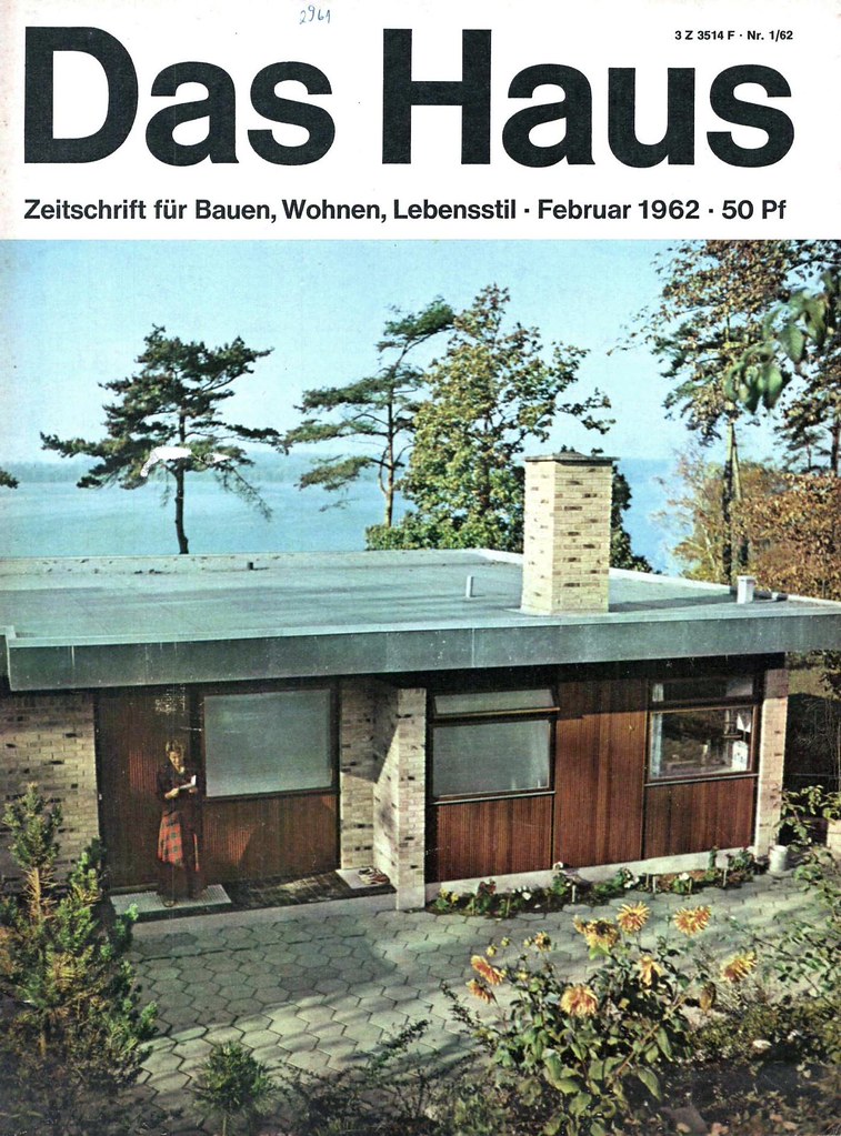 1962 Das Haus Dergisi Kapağı: Göl Kenarında Modernist Mimarili Retro Bahçe Evi