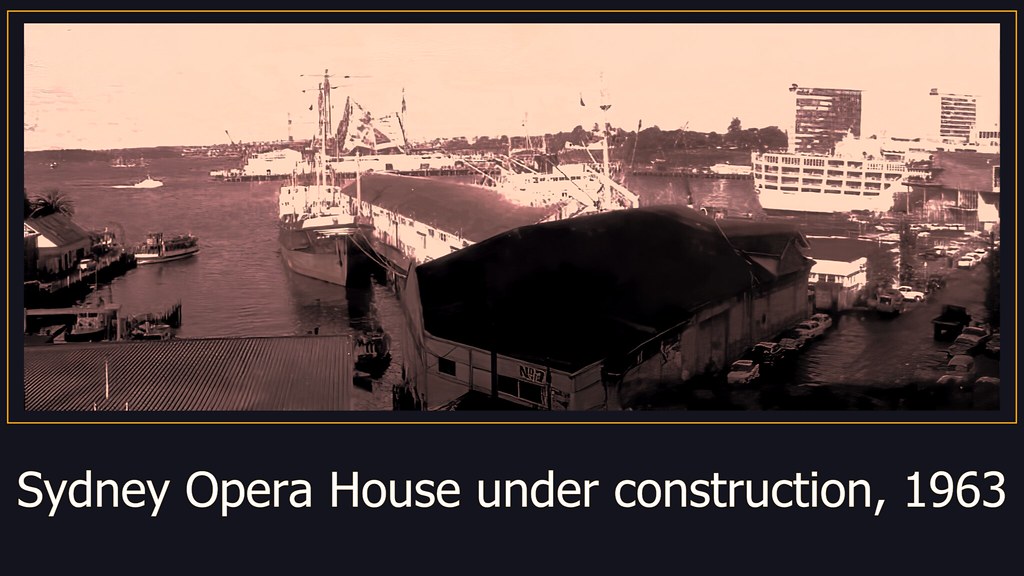 1963 Sydney Opera House İnşaatı: Tarihi Mimari ve Nostaljik Liman Görüntüsü
