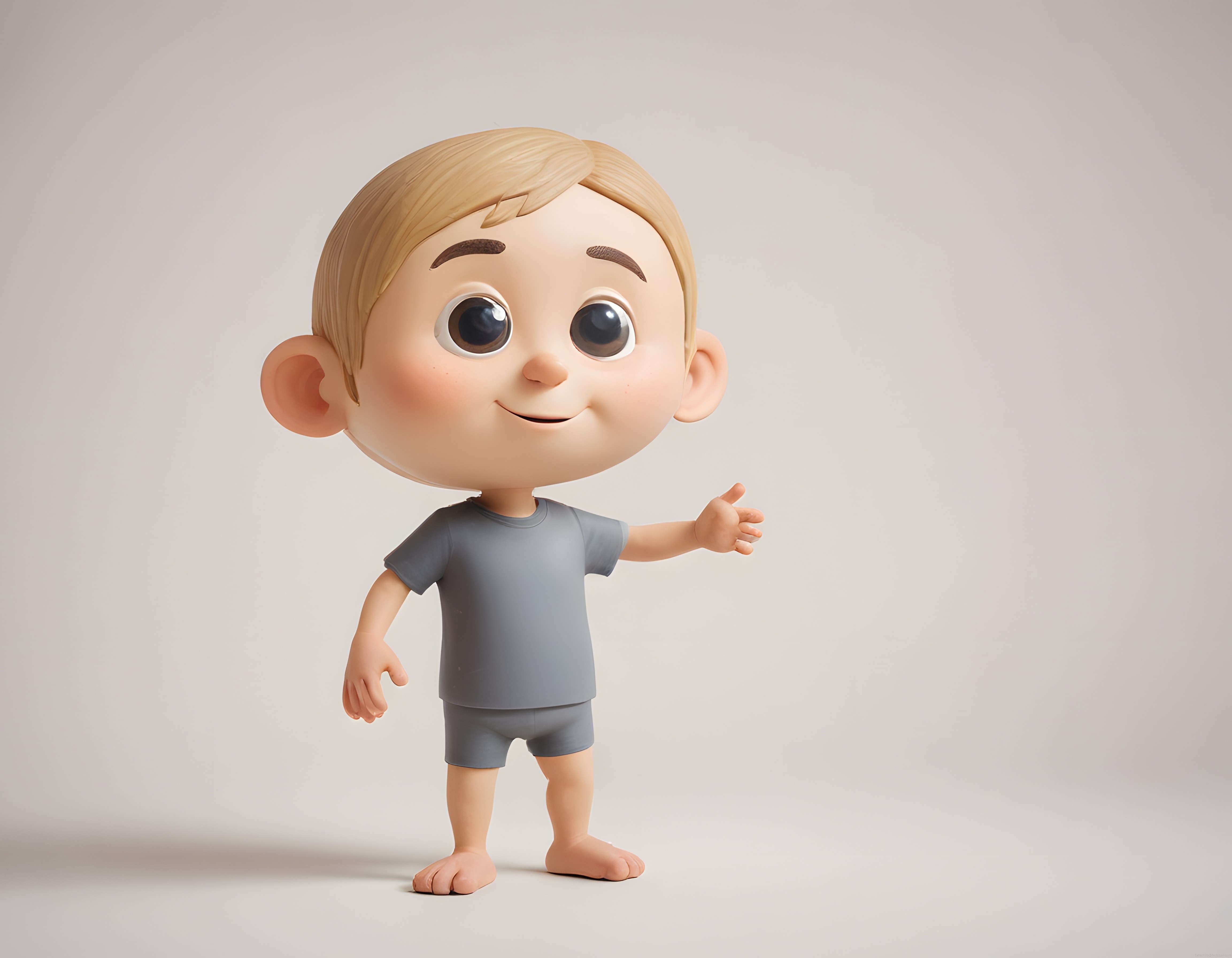 3D Animasyon: Sevimli Sarışın Erkek Çocuk Çizgi Film Karakteri Tasarımı
