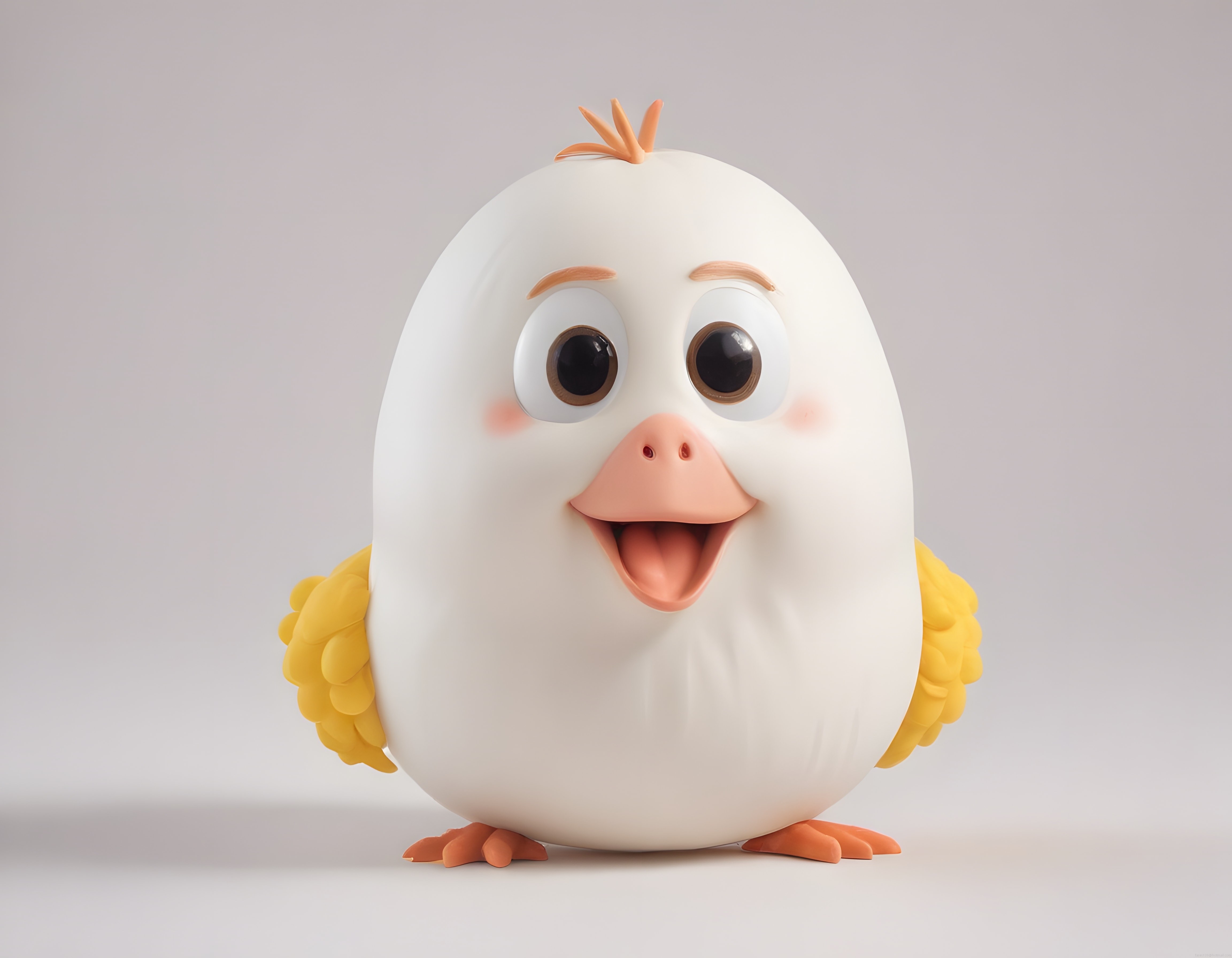 3D Animasyon: Yumurta Şeklinde Sevimli ve Neşeli Şirin Kuş Karakteri Tasarımı