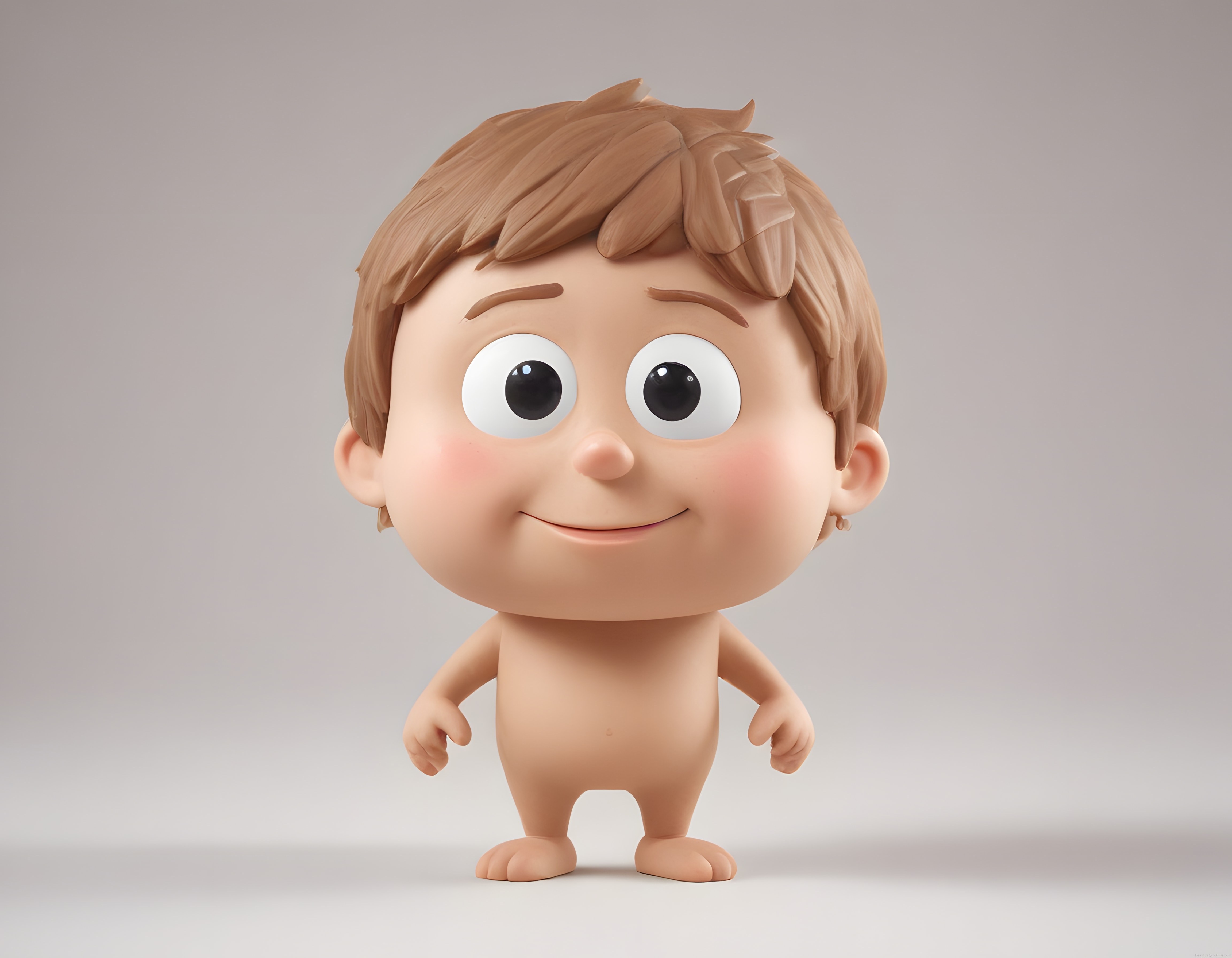 3D Render Şirin Bebek Karakteri ve Sevimli Animasyon Figürü Tasarımı