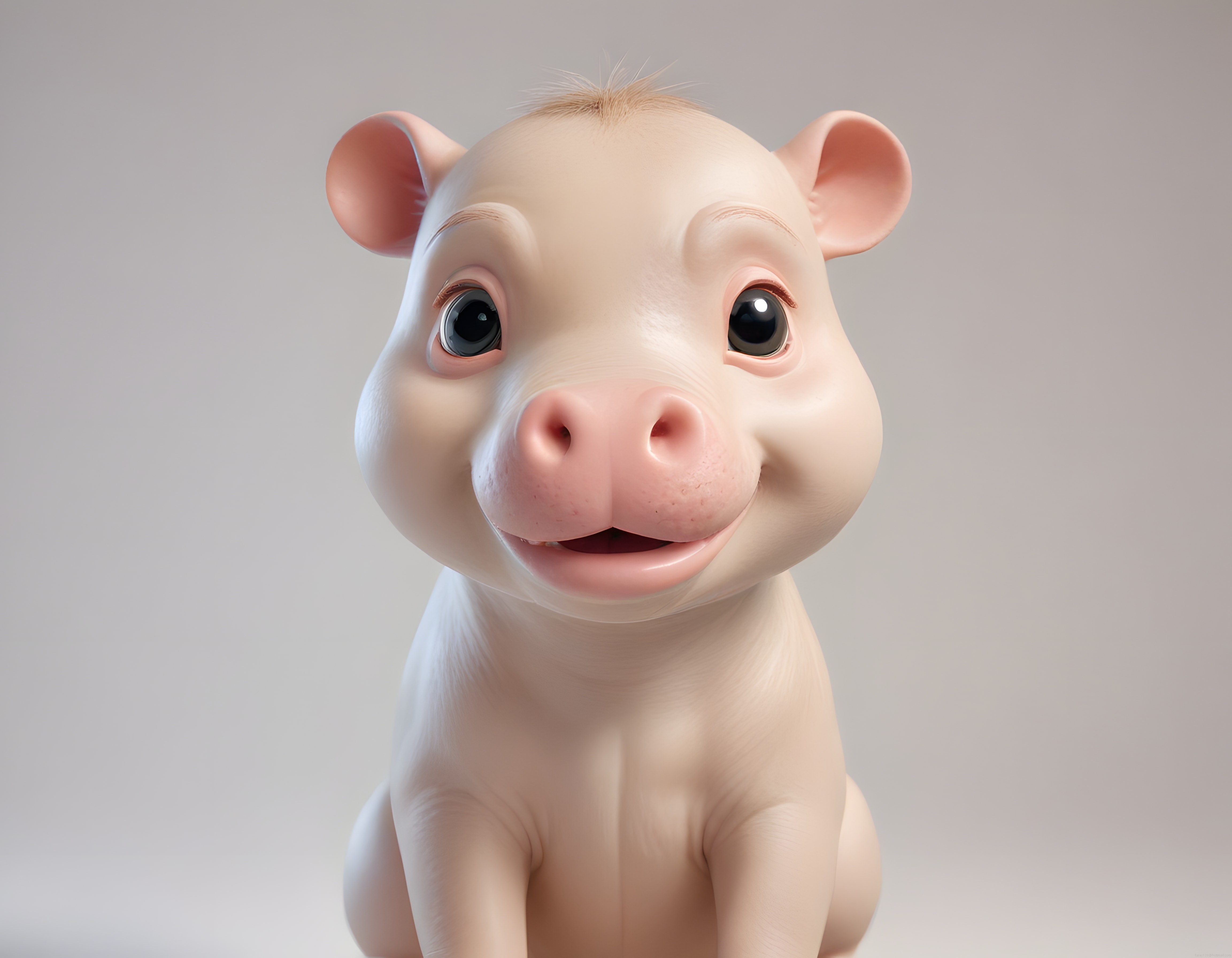 3D render tekniğiyle oluşturulmuş sevimli bebeksi fantastik bir karakterin portresi