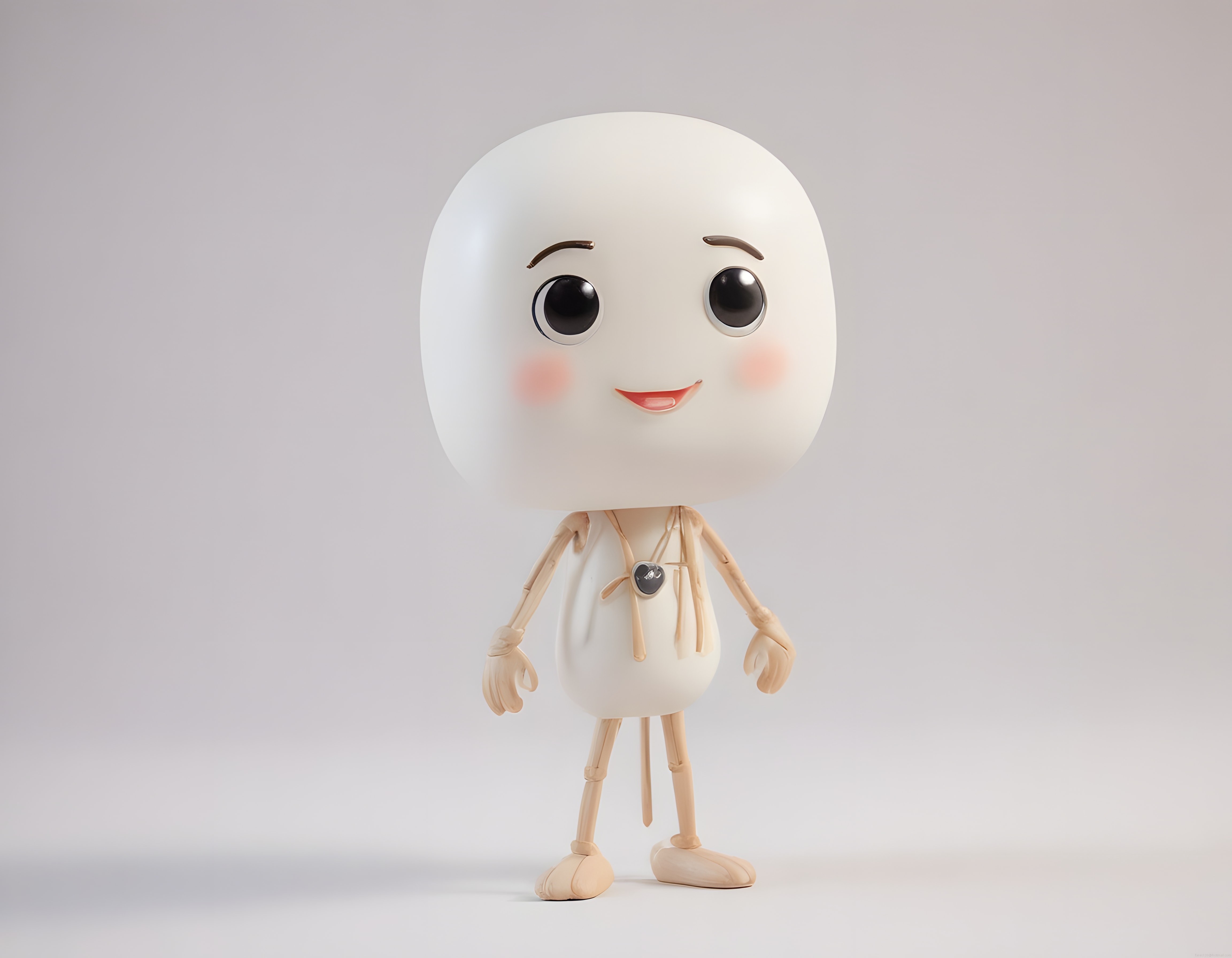 3D Tasarım Sevimli Büyük Kafalı Animasyon Karakteri ve Maskot Tasarımı