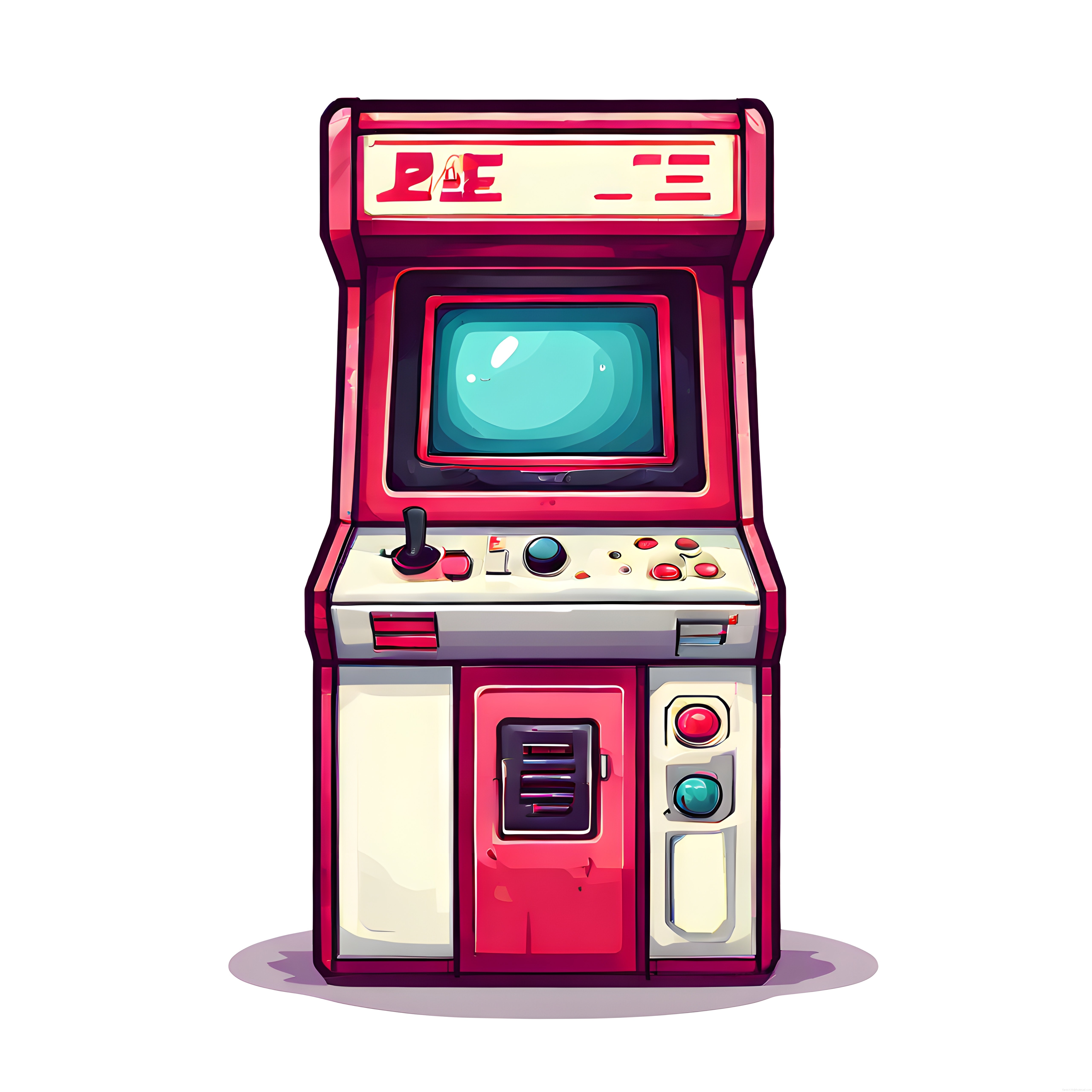 80ler Tarzı Retro Arcade Oyun Makinesi ile Eğlenceli Nostaljik Atmosfer