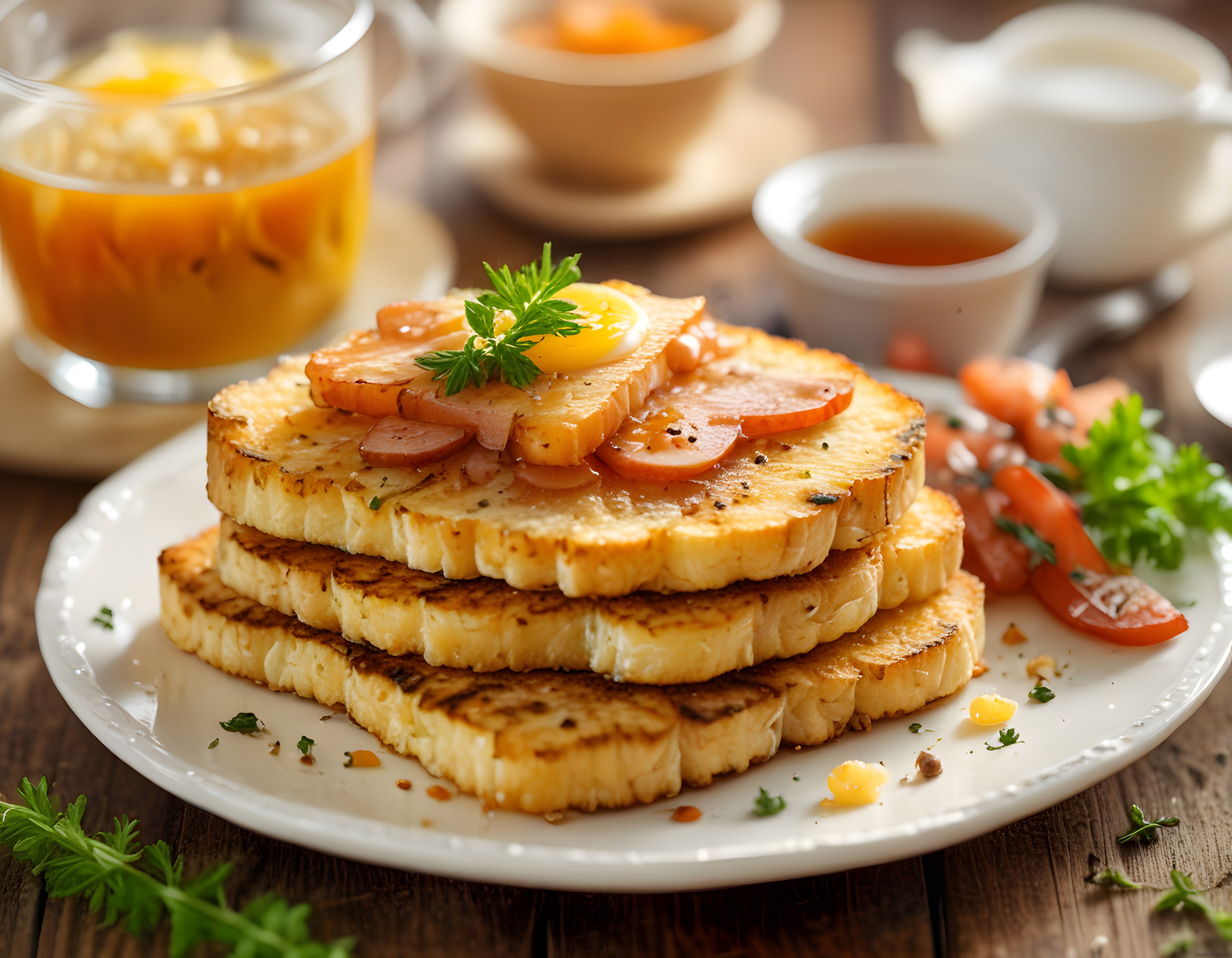 Açık Büfe Kahvaltı Keyfi: Sosisli Yumurtalı French Toast ve Portakal Suyu