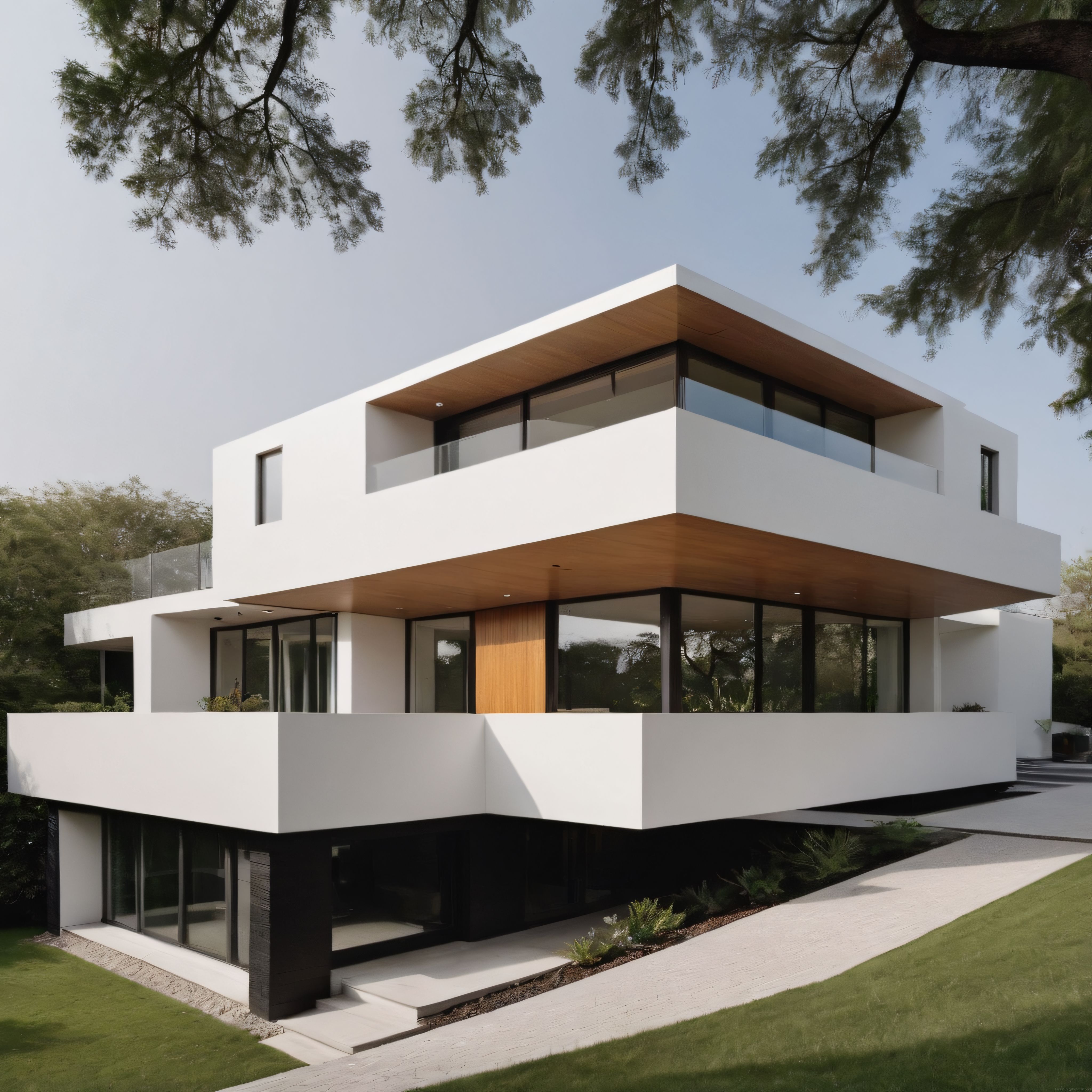 Ağaçlar Arasında Gömülü Modern Minimalist Villa ve İnovatif Mimari Tasarım