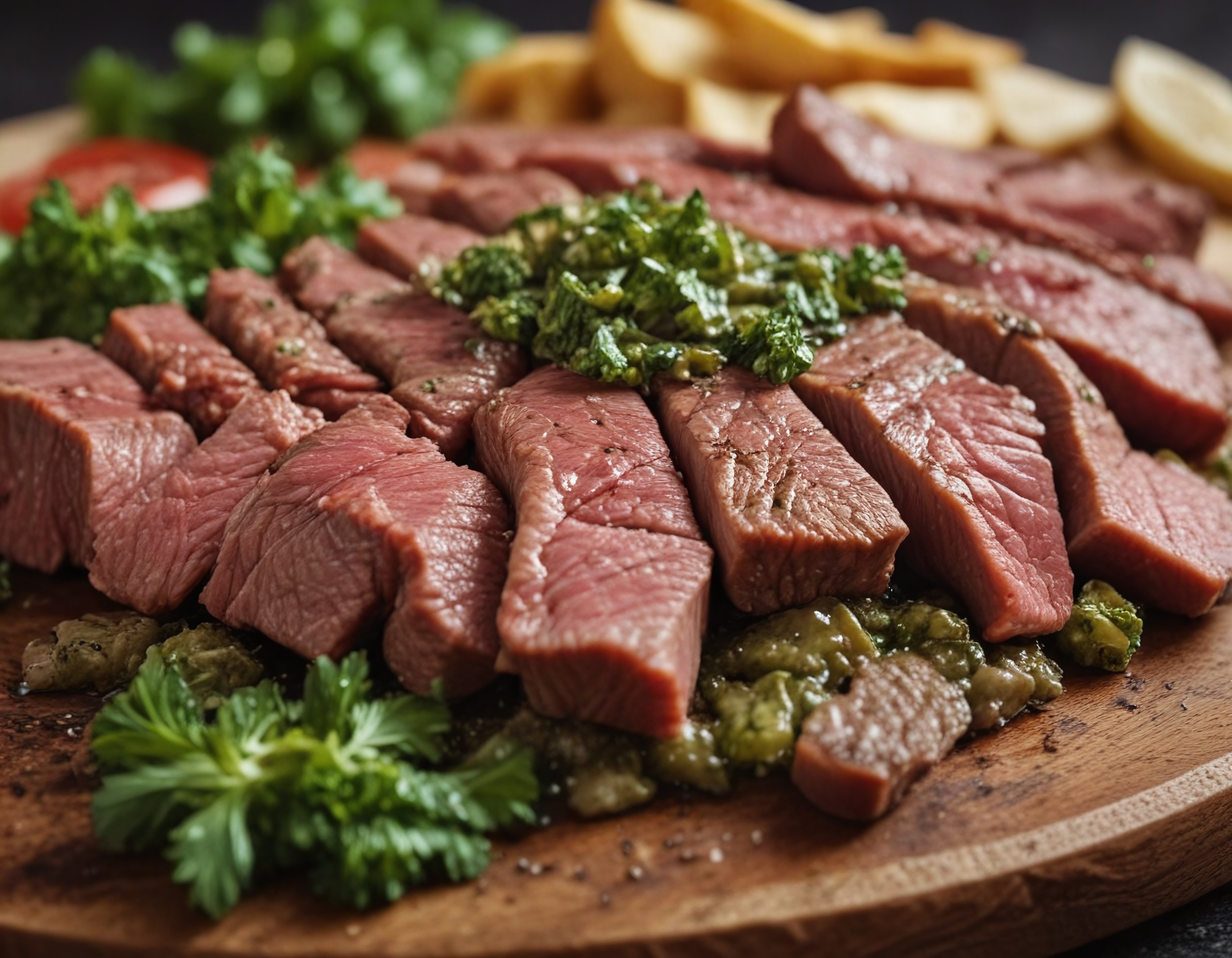 Ağzında Dağılan Dana Biftek ve Chimichurri Sosu ile Efsanevi Et Tabağı Sunumu