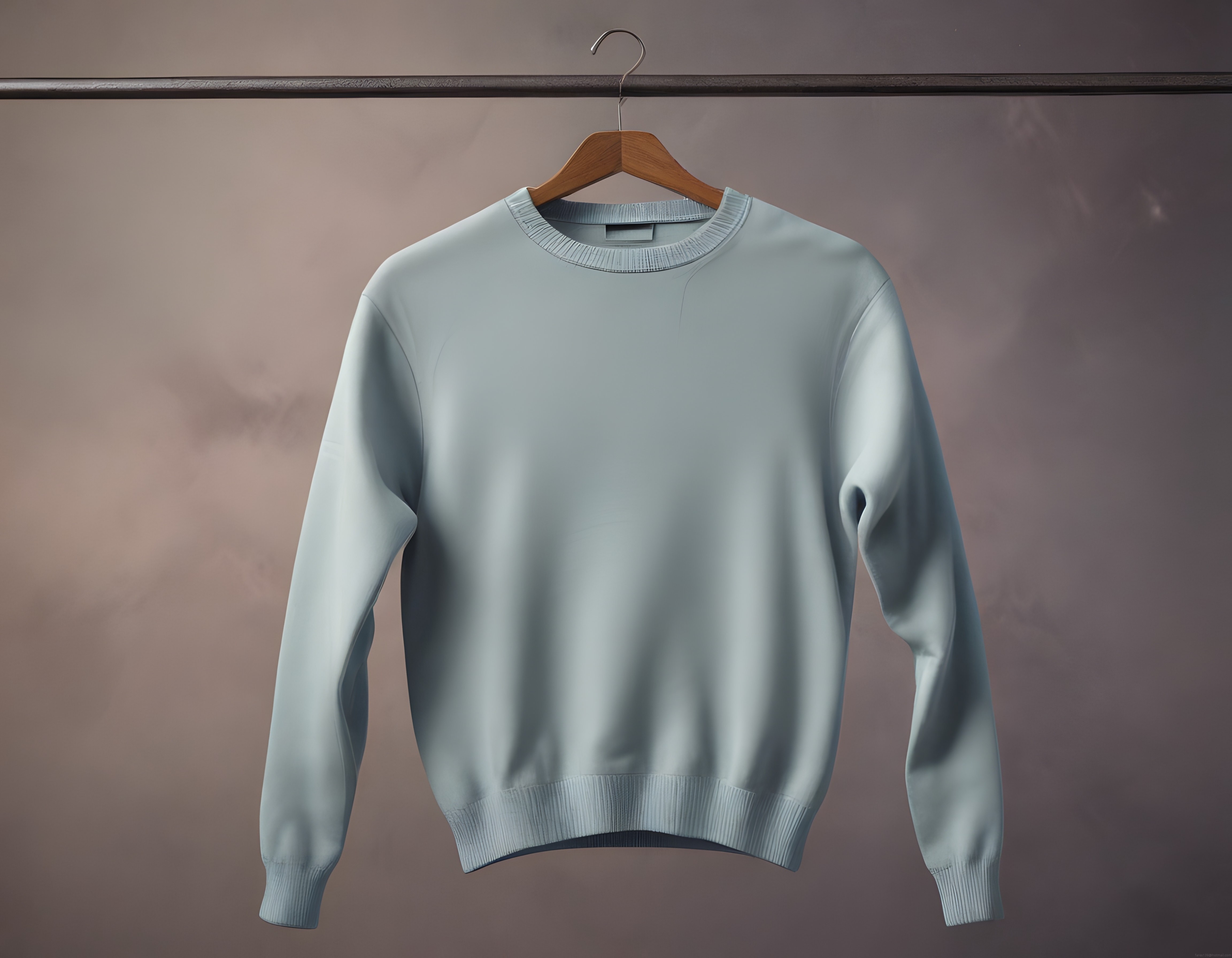 Ahşap Askıda Asılı Açık Mavi Gri Basic Sweatshirt: Narin ve Sade Giyim