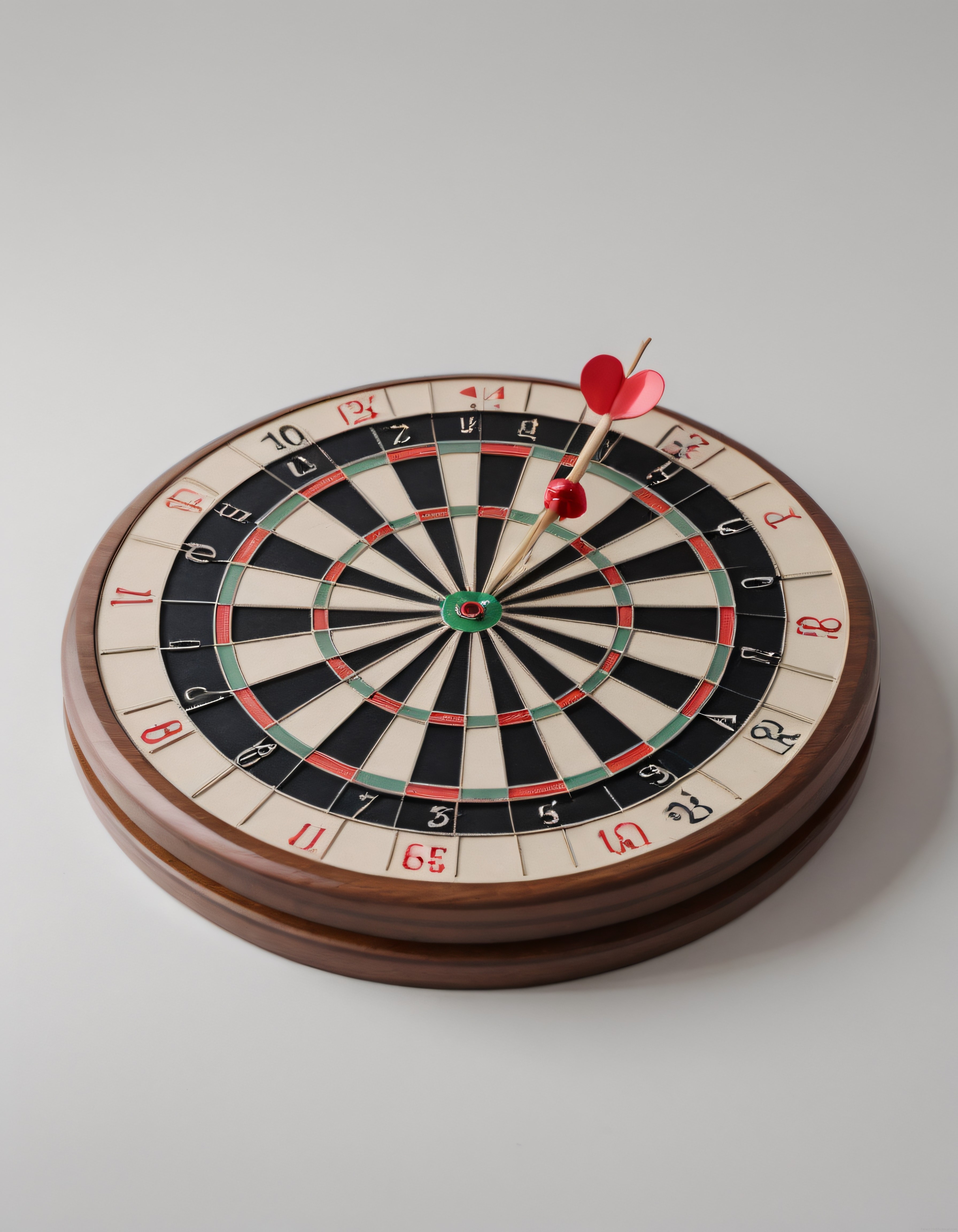 Ahşap Çerçeveli Dart Tahtasında Kırmızı Ok İsabeti ve Hedef Sporu