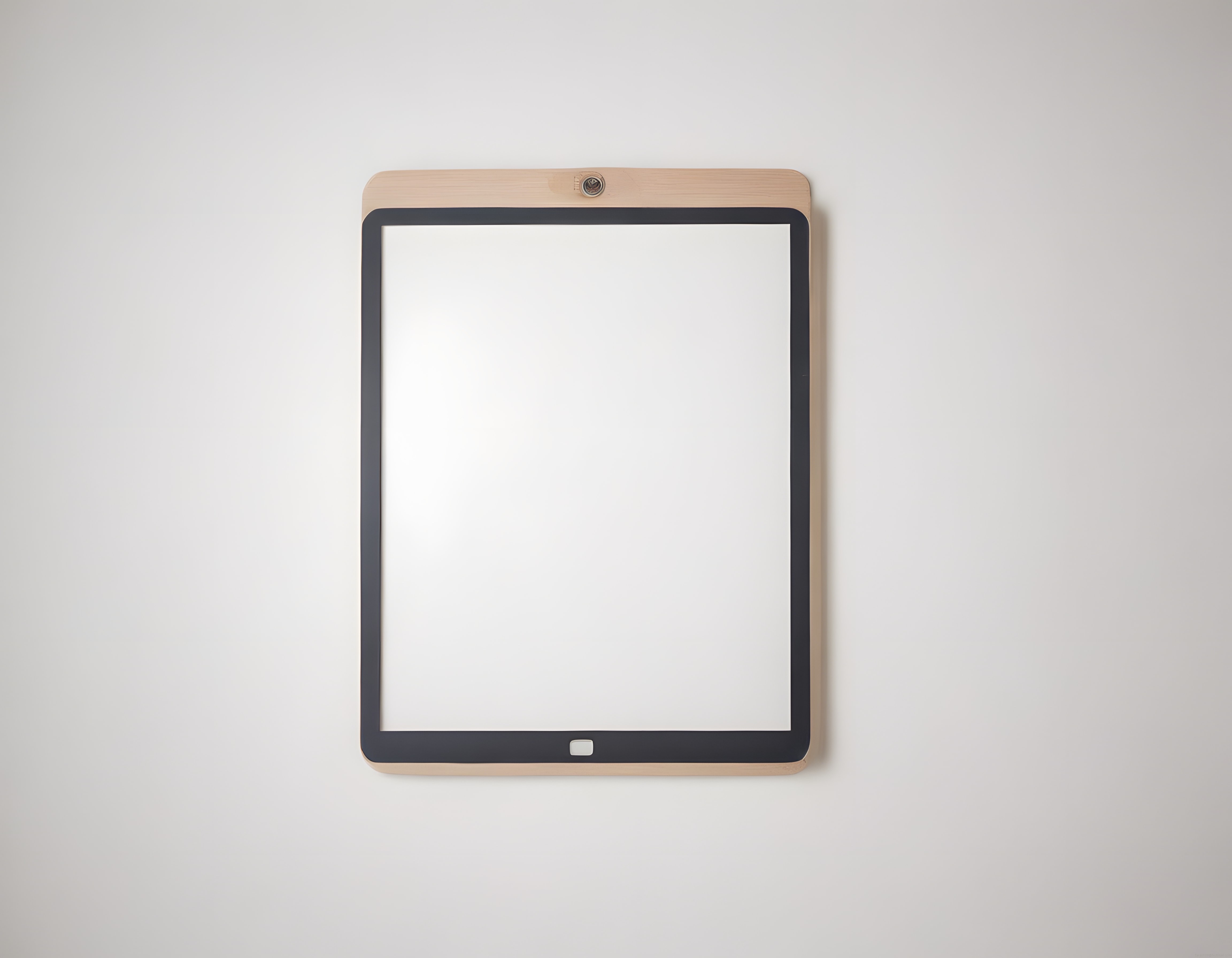 Ahşap Çerçeveli Minimalist Tablet Tasarımı ve Şık Beyaz Ekran Detayı