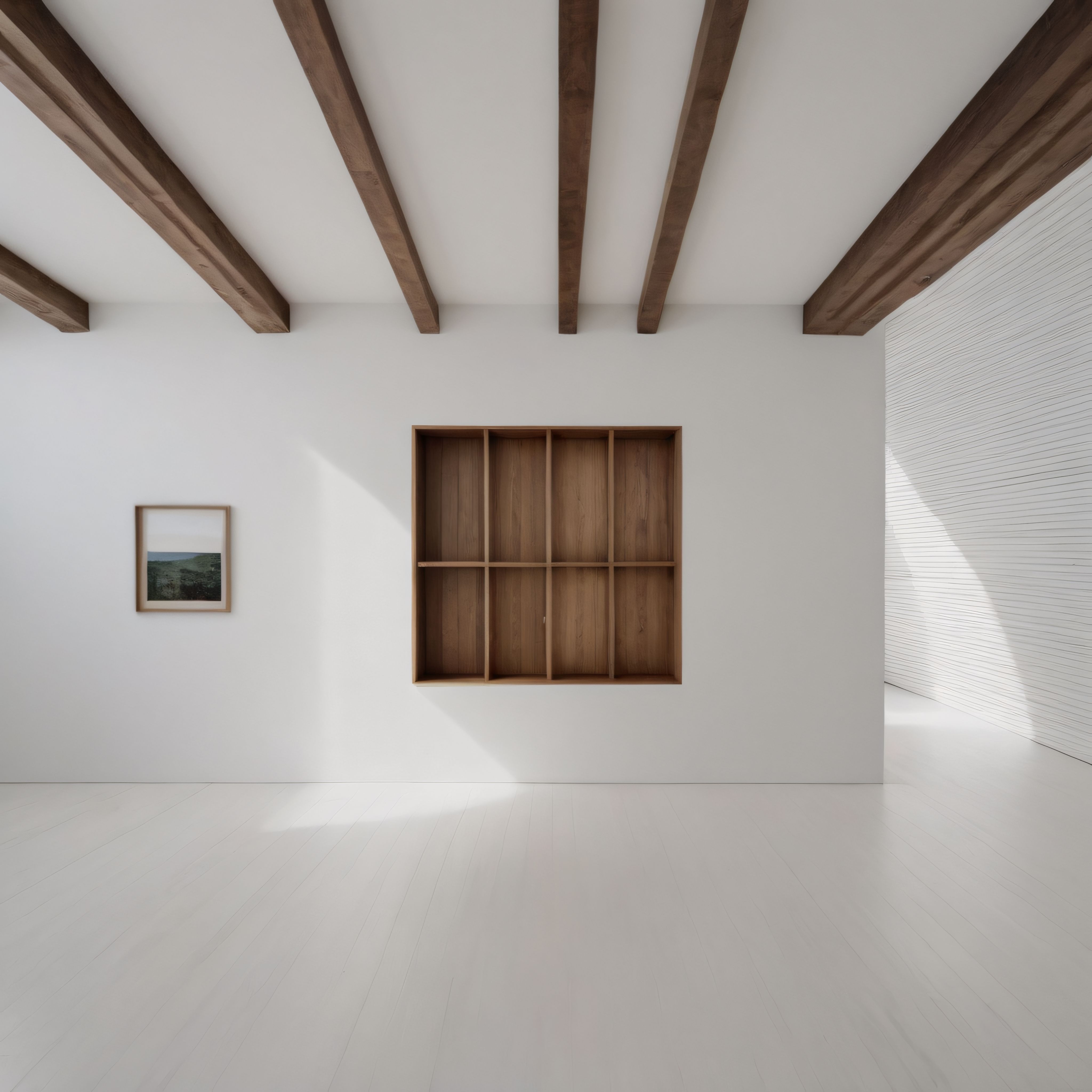 Ahşap Detaylar ve Beyaz Duvarlarla Süslenmiş Minimalist İç Mekan Tasarımı