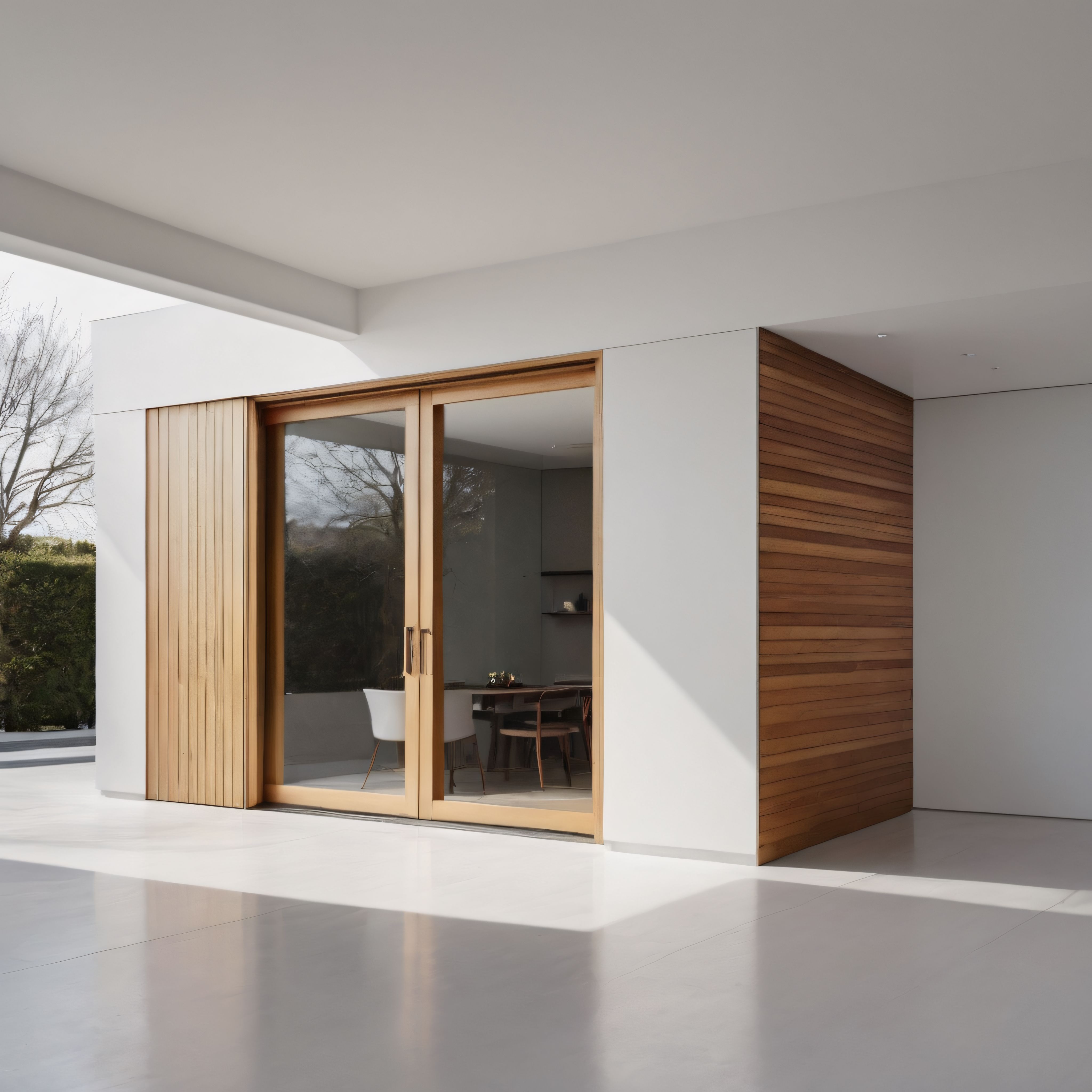 Ahşap Detaylar ve Doğal Işıklı Cam Kapılara Sahip Modern Villa Tasarımı