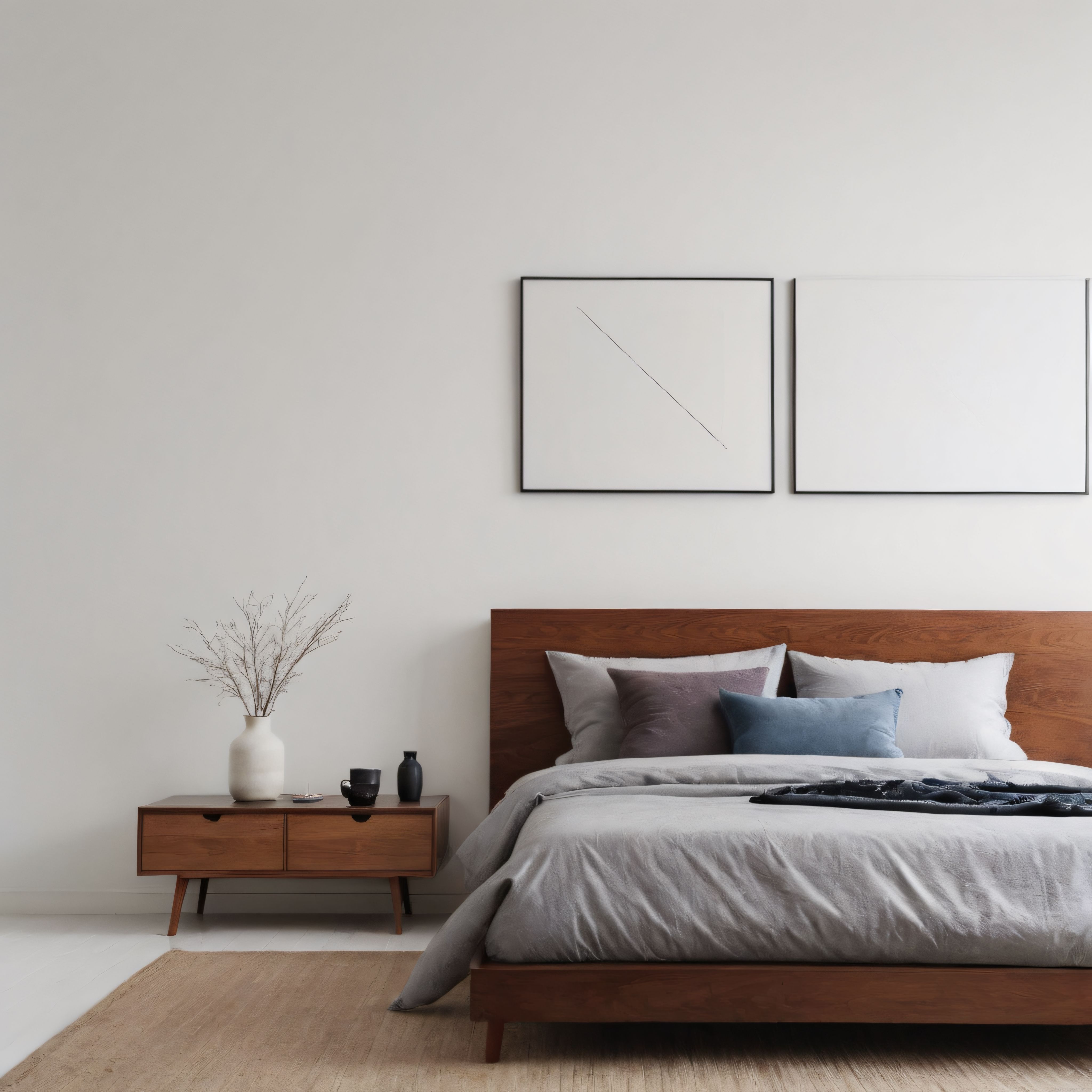 Ahşap Detaylar ve Soft Renklerle Buluşan Modern Yatak Odası Tasarımı
