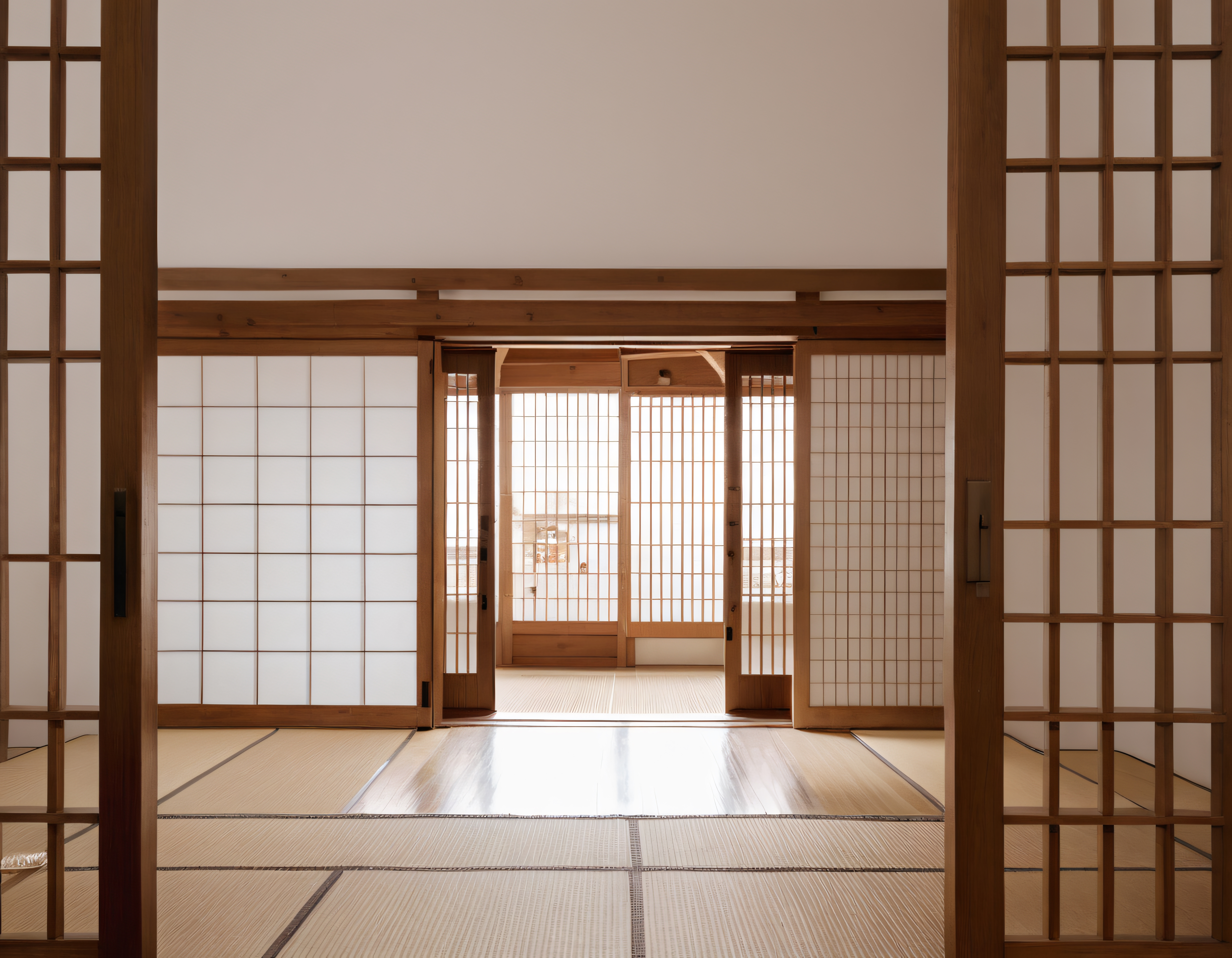Ahşap Detayları ve Doğal Işıkla Süslenmiş Geleneksel Japon Tatami Odası