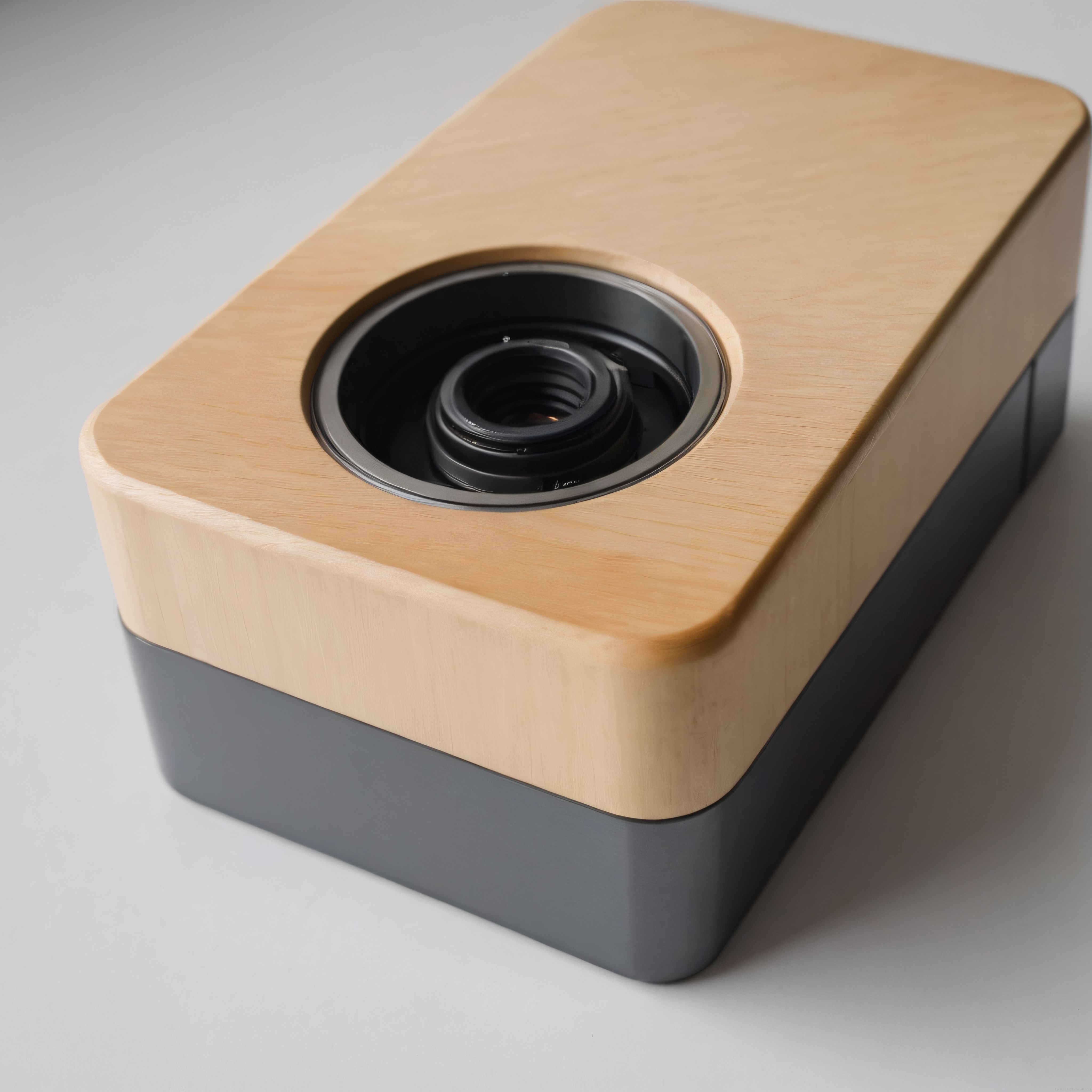 Ahşap Kaplamalı Minimalist Masaüstü Bluetooth Hoparlör ve Kablosuz Ses Sistemi