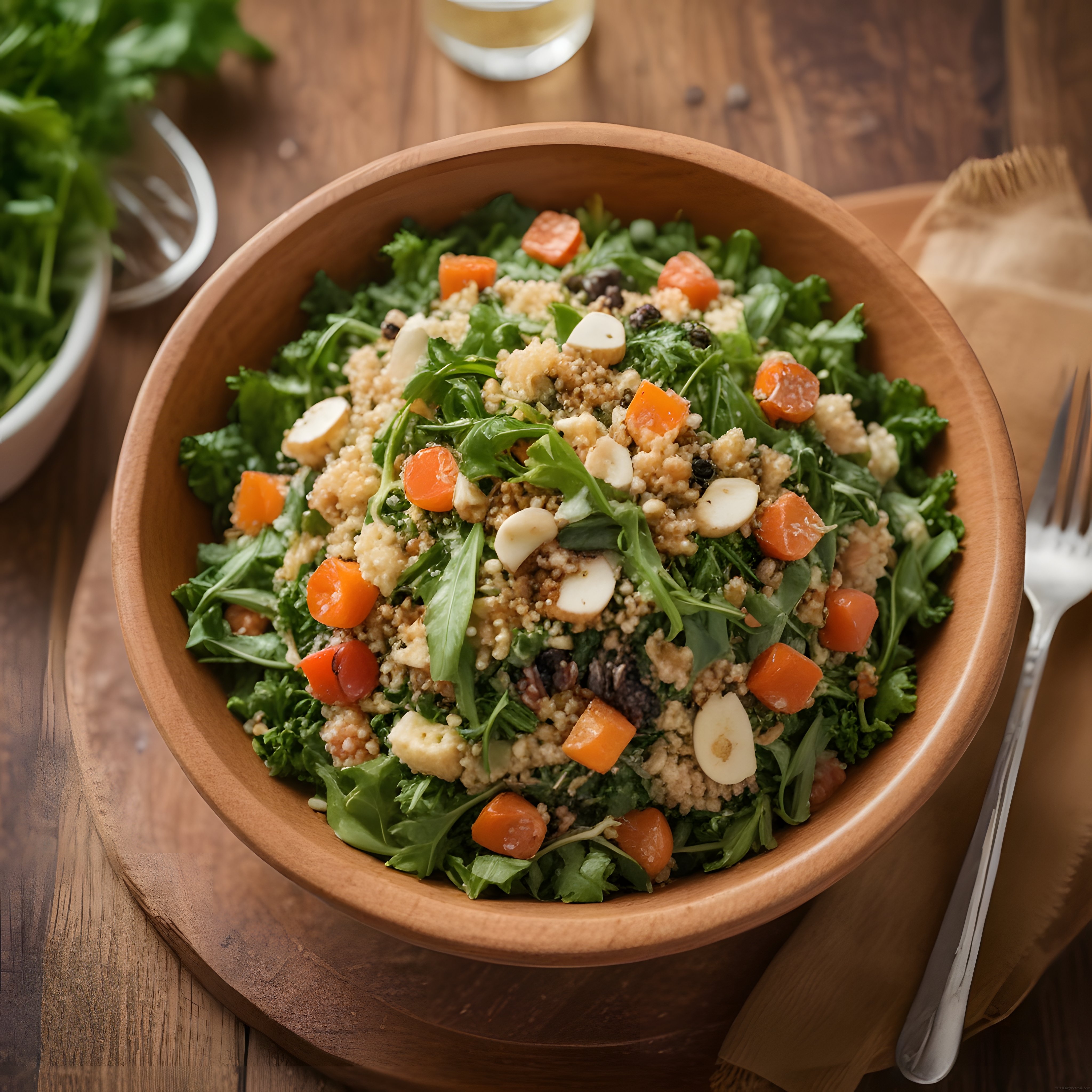 Ahşap Kapta Kinoa ve Yeşillik Salatası: Besleyici Bir Öğün Fikri