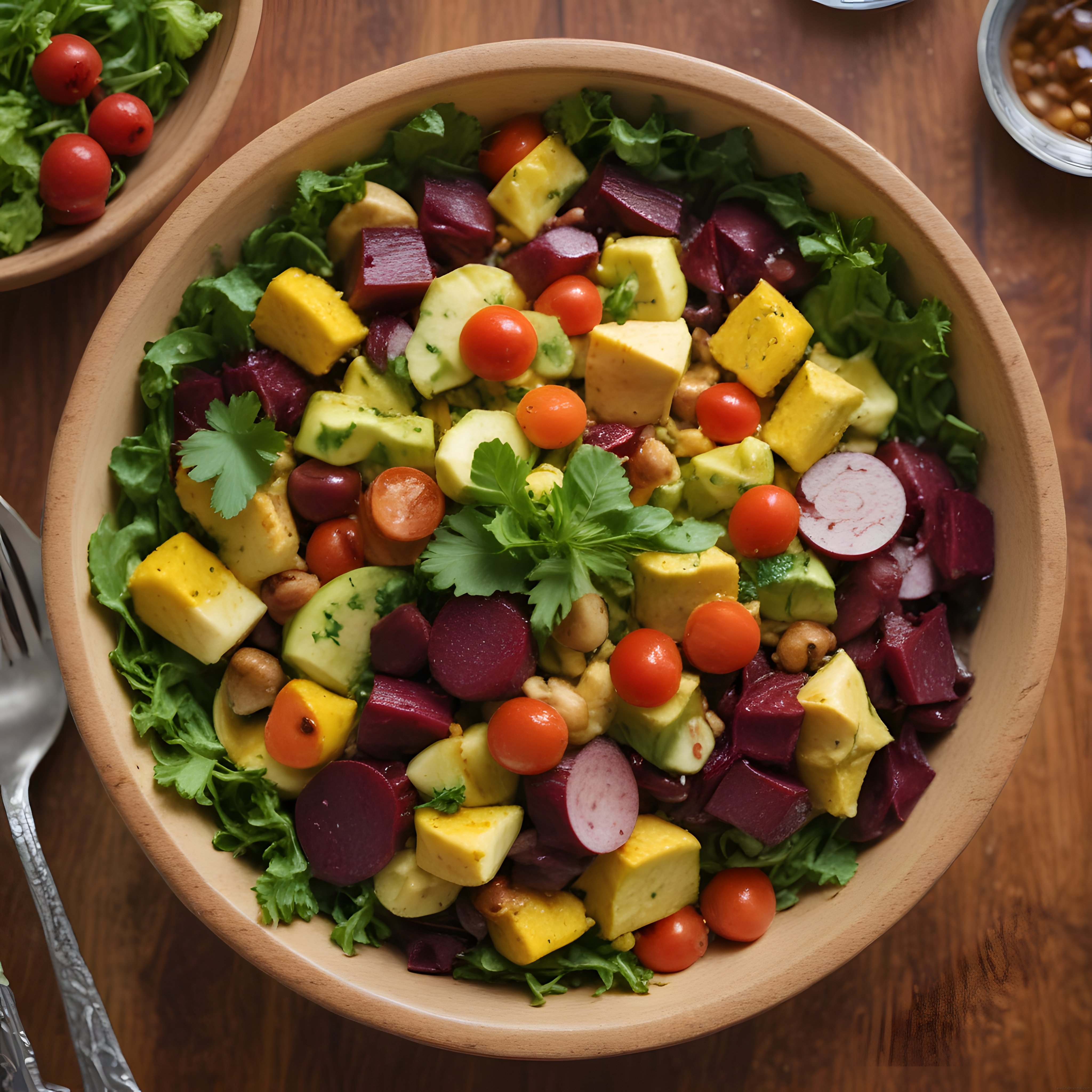 Ahşap Kasede Gökkuşağı Salata: Sağlıklı ve Lezzetli Sebze Kasesi Tarifi