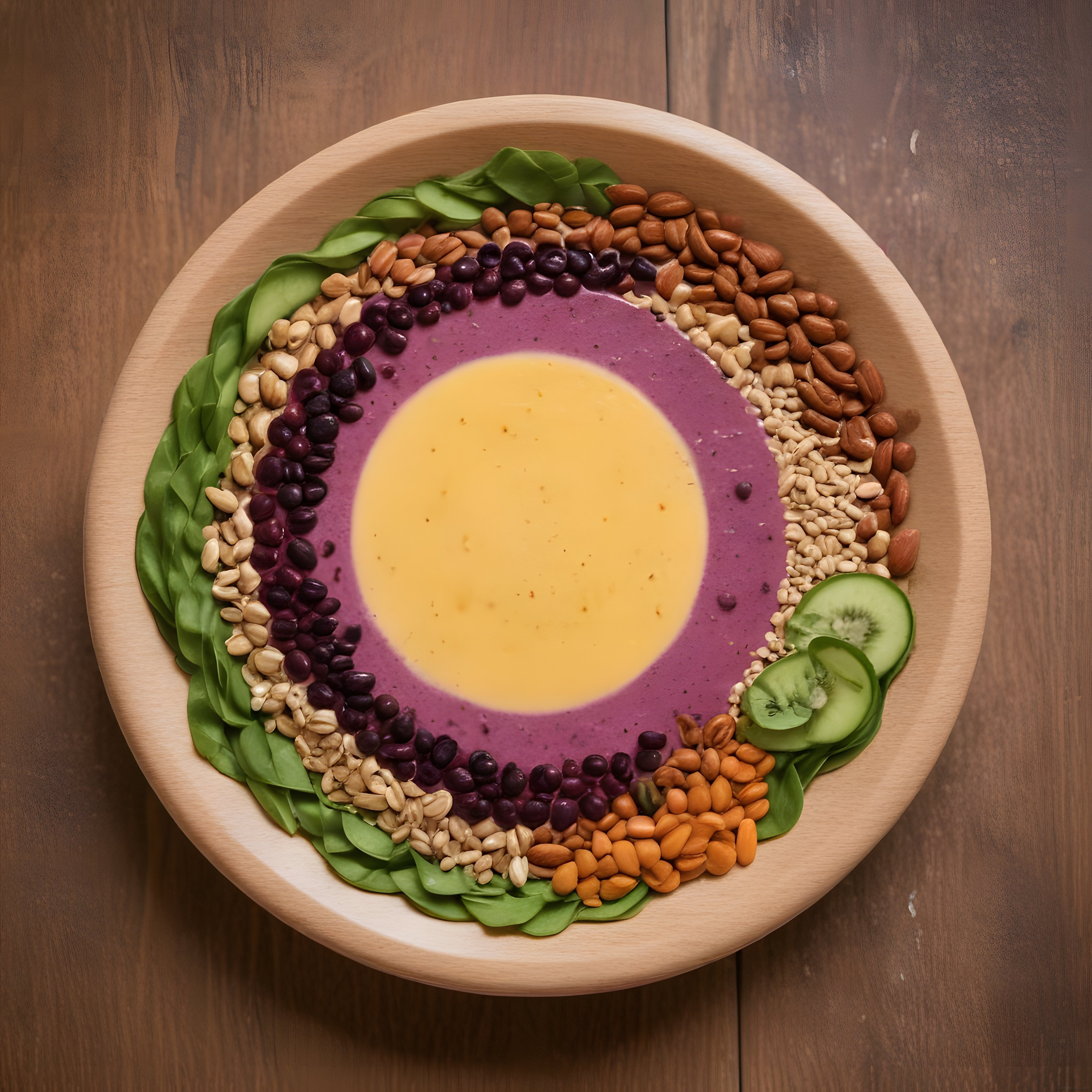 Ahşap Kasede Gökkuşağı Smoothie Bowl: Sağlıklı ve Lezzetli Kahvaltı