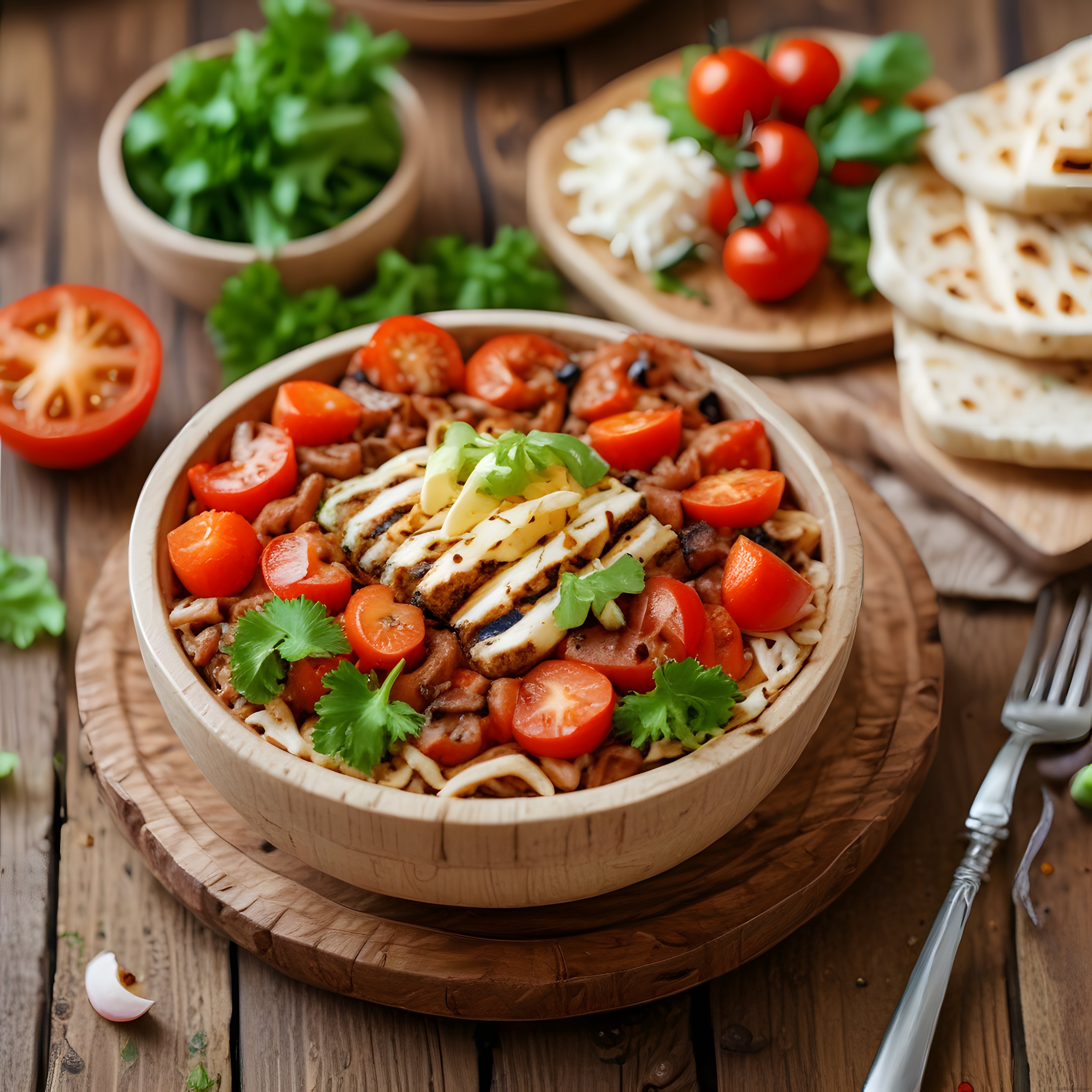 Ahşap Kasede Izgara Tavuklu ve Domatesli Sağlıklı Bowl Tarifi