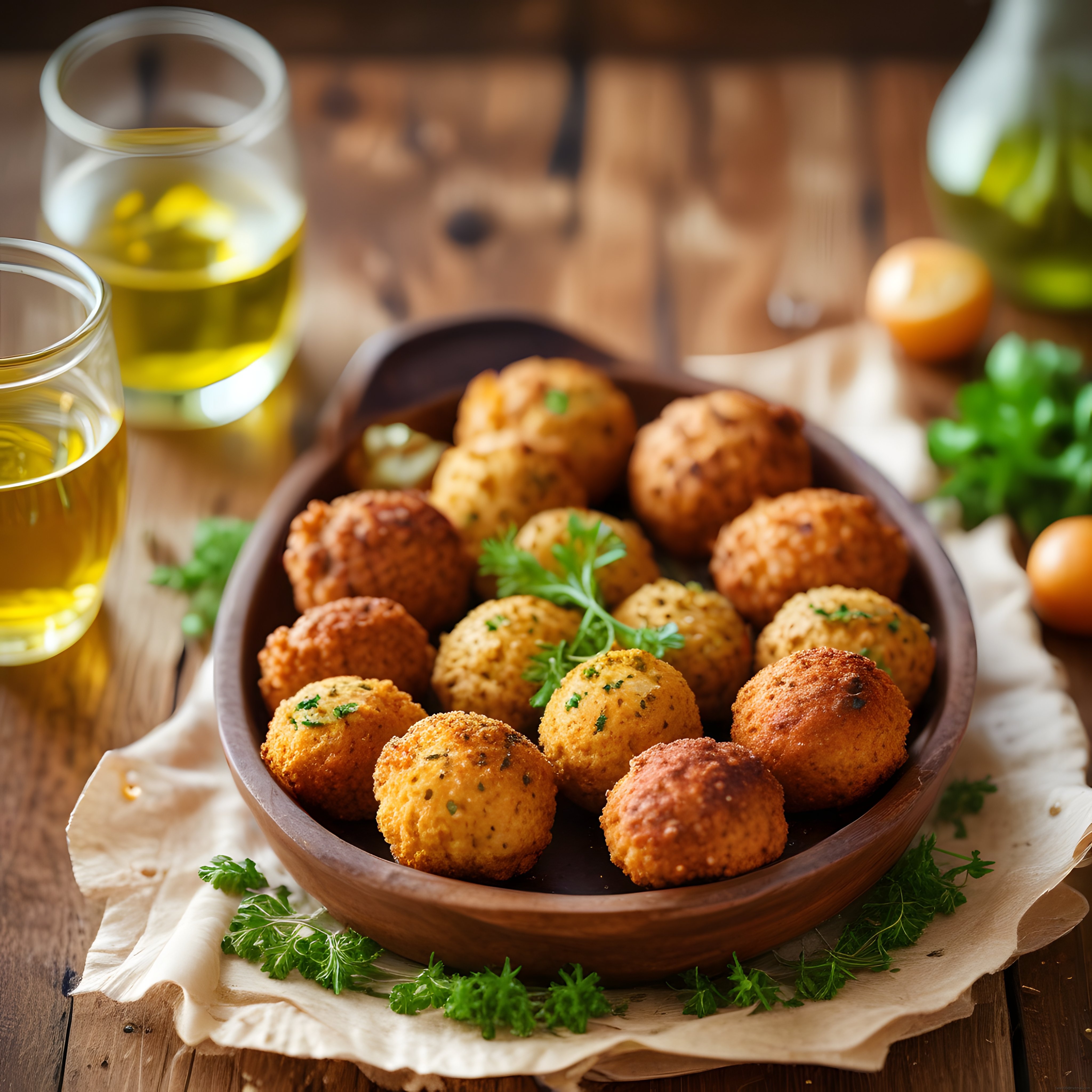 Ahşap Kasede Kızarmış Otlu Kroket ve Bira Eşliğinde Sıcak Rustik Sunum