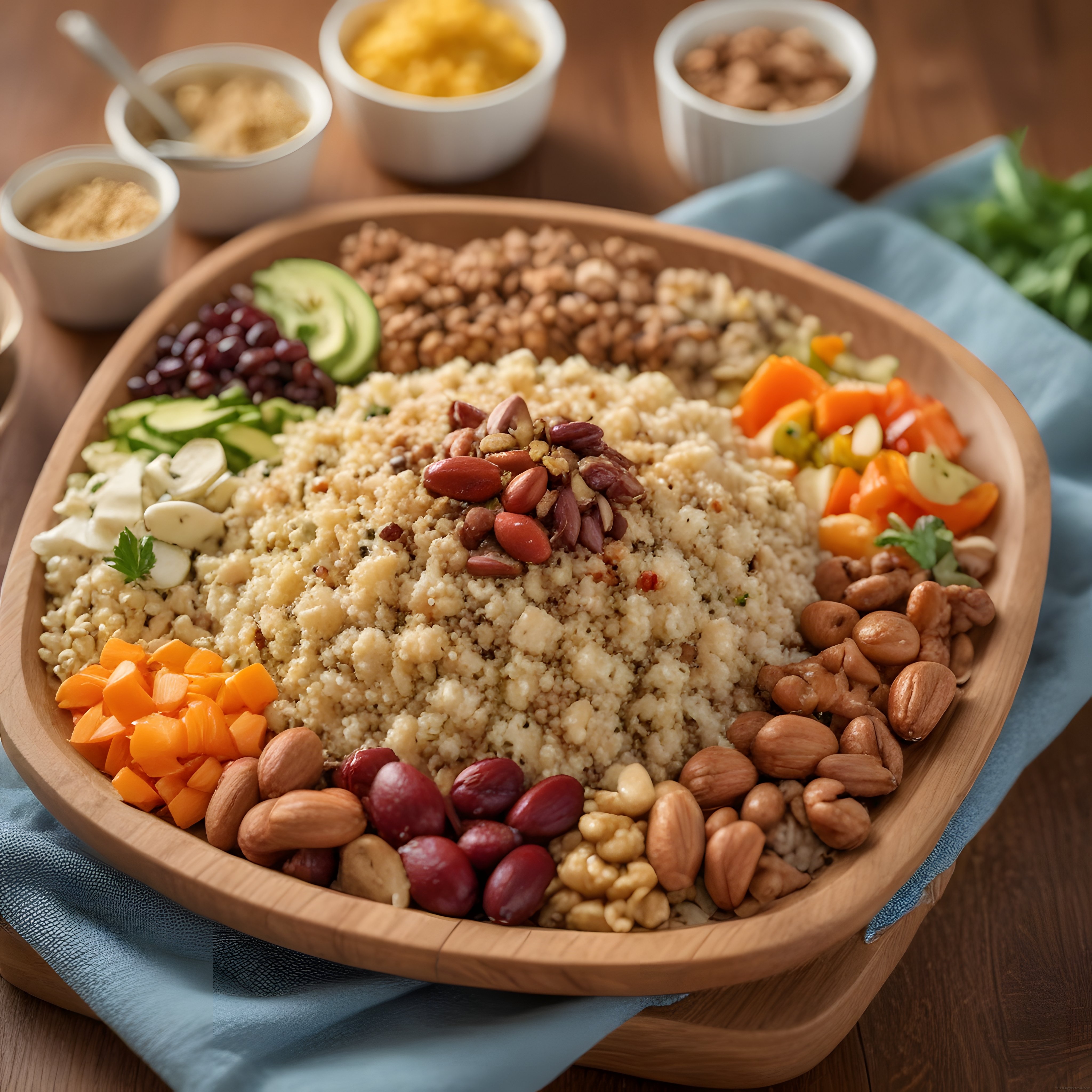 Ahşap Kasede Kuskuslu Kuruyemişli ve Sebzeli Sağlıklı Buddha Bowl Tarifi