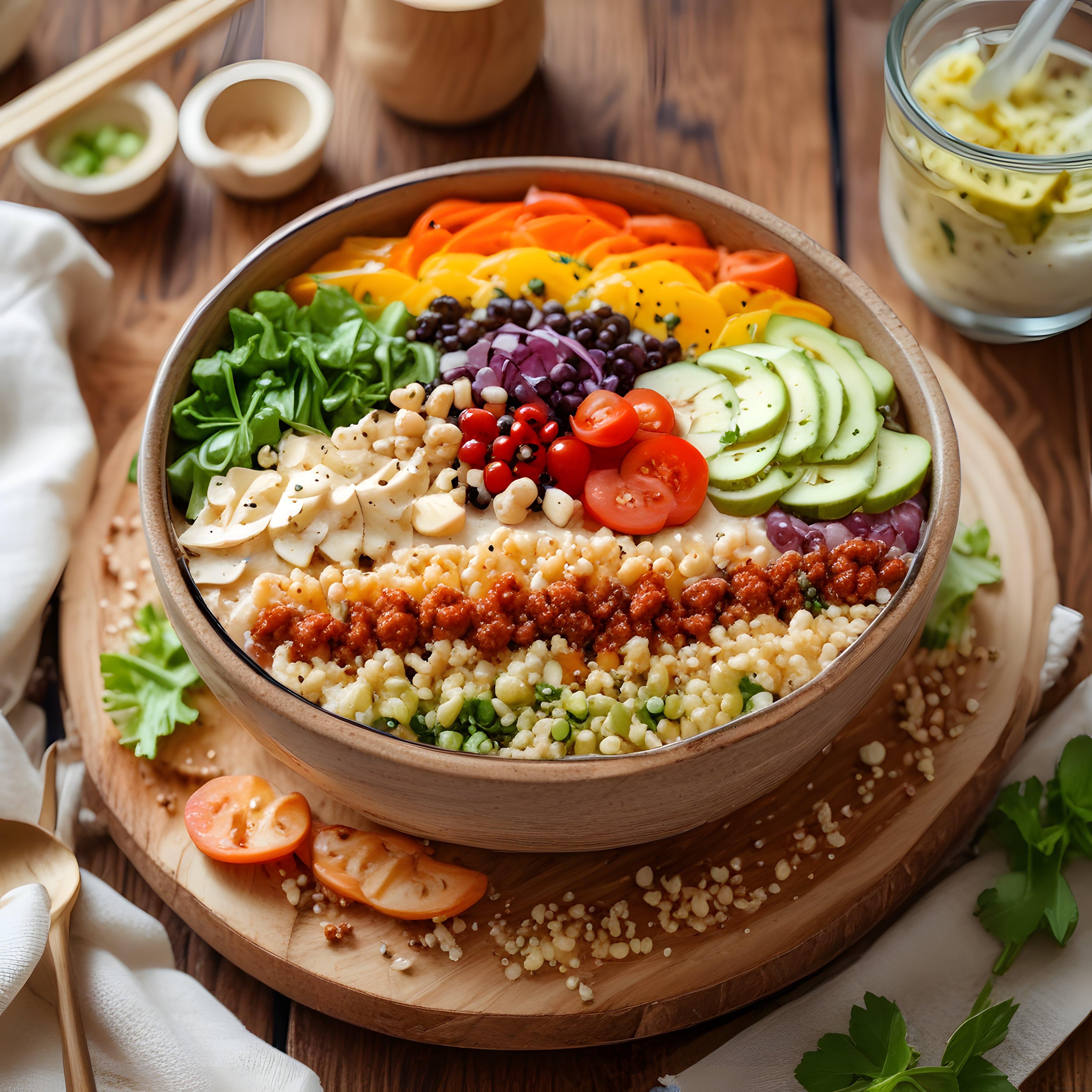 Ahşap Kasede Renkli Akdeniz Bowl Tarifi: Sağlıklı ve Doyurucu