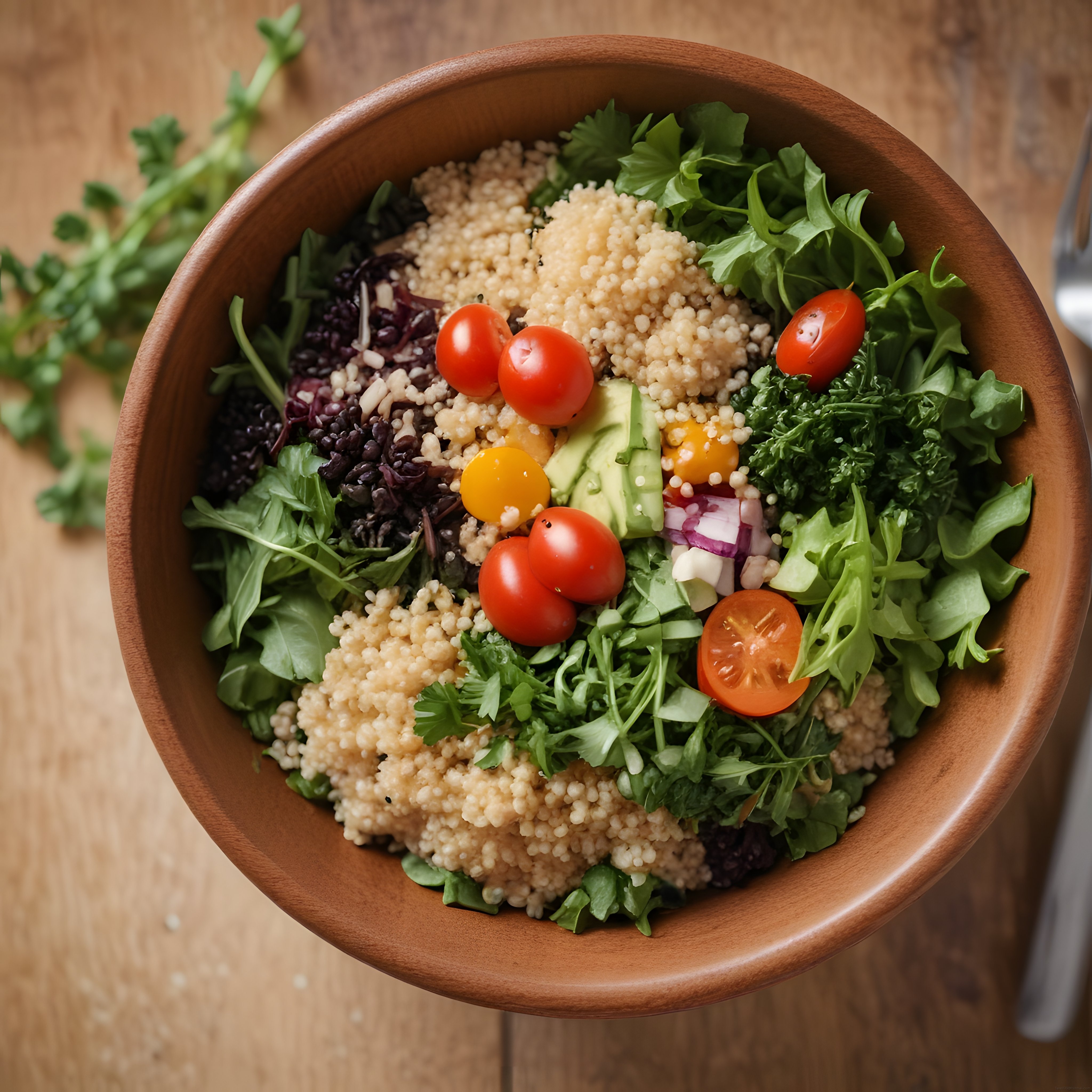Ahşap Kasede Renkli Kinoa Salatası: Sağlıklı ve Lezzetli Bowl Tarifi