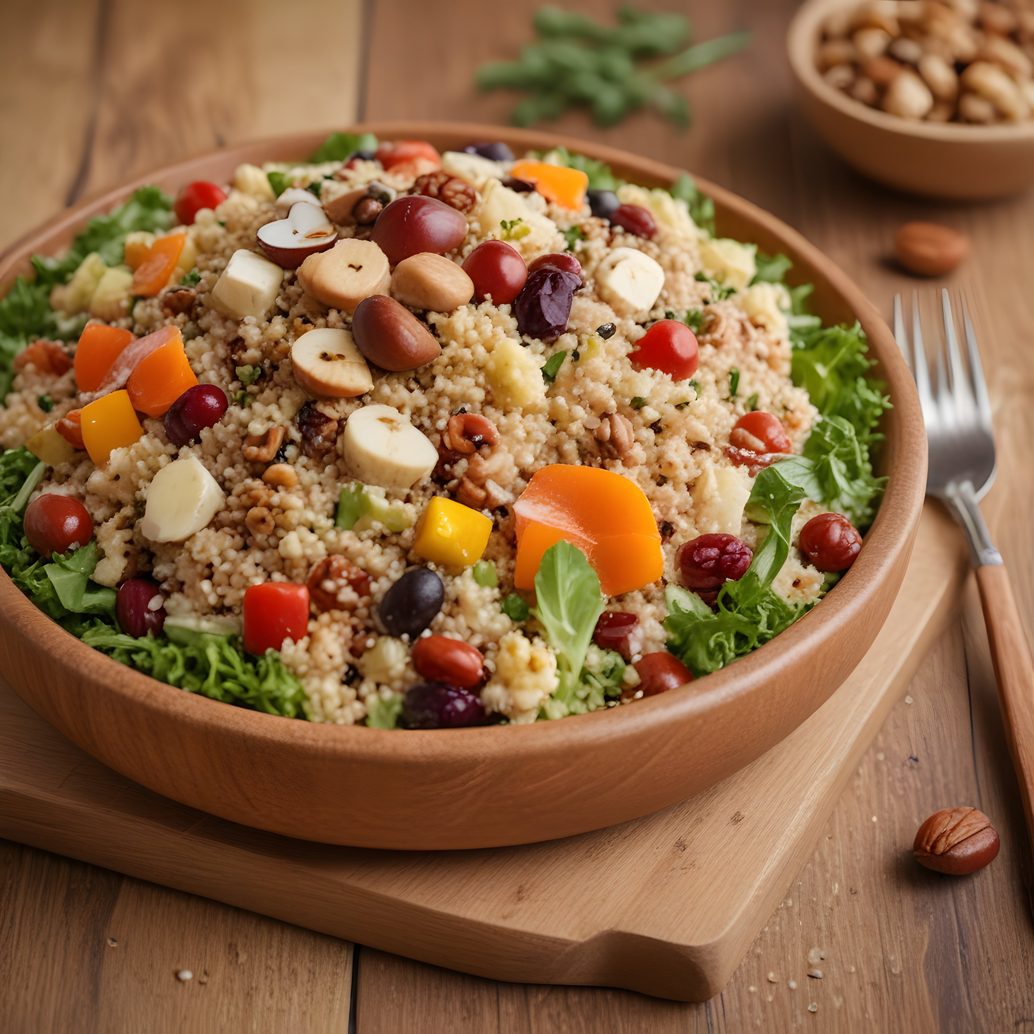 Ahşap Kasede Renkli Kuskus Salatası: Sağlıklı ve Lezzetli Tarif