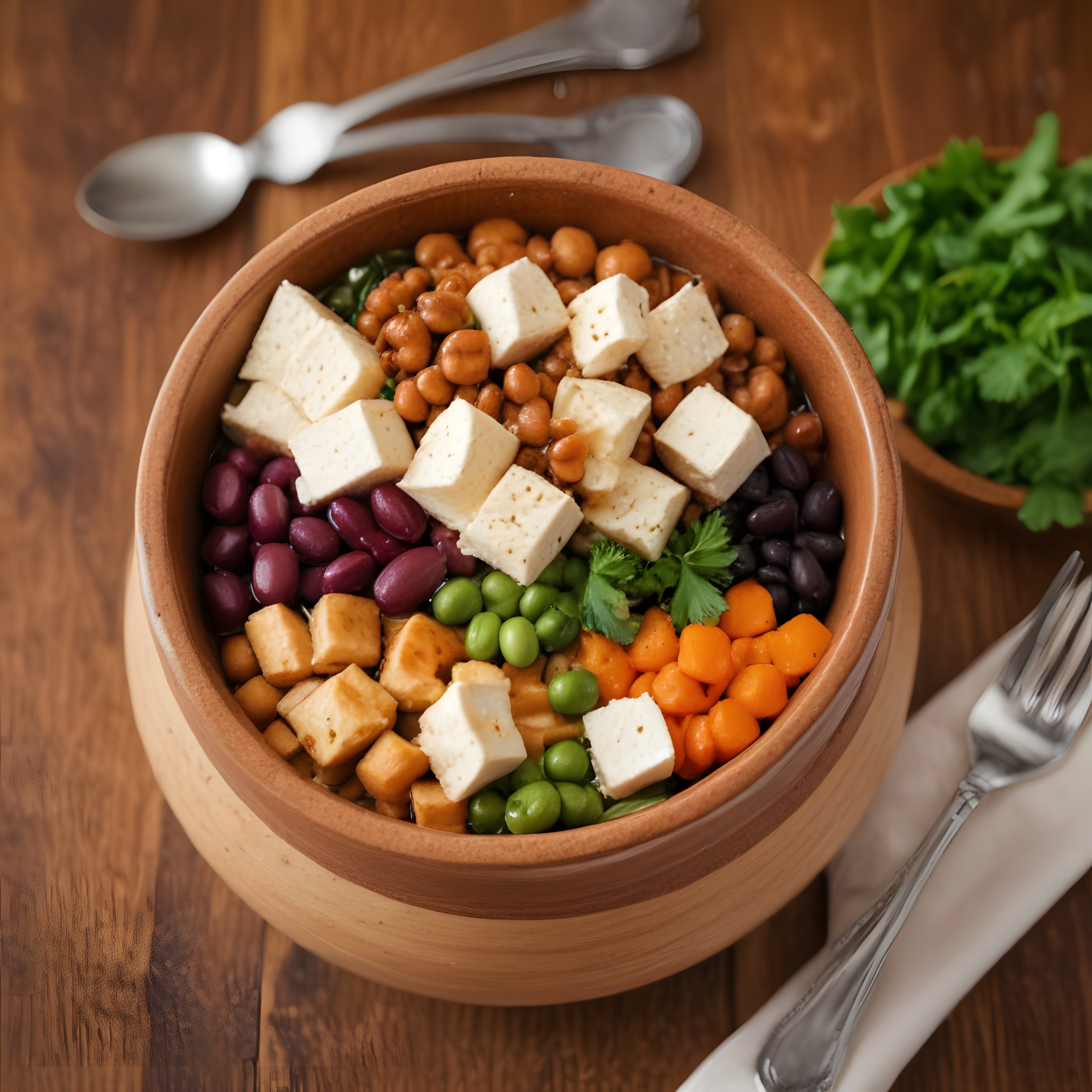 Ahşap Kasede Renkli ve Besleyici Buddha Bowl ile Sağlıklı Öğün
