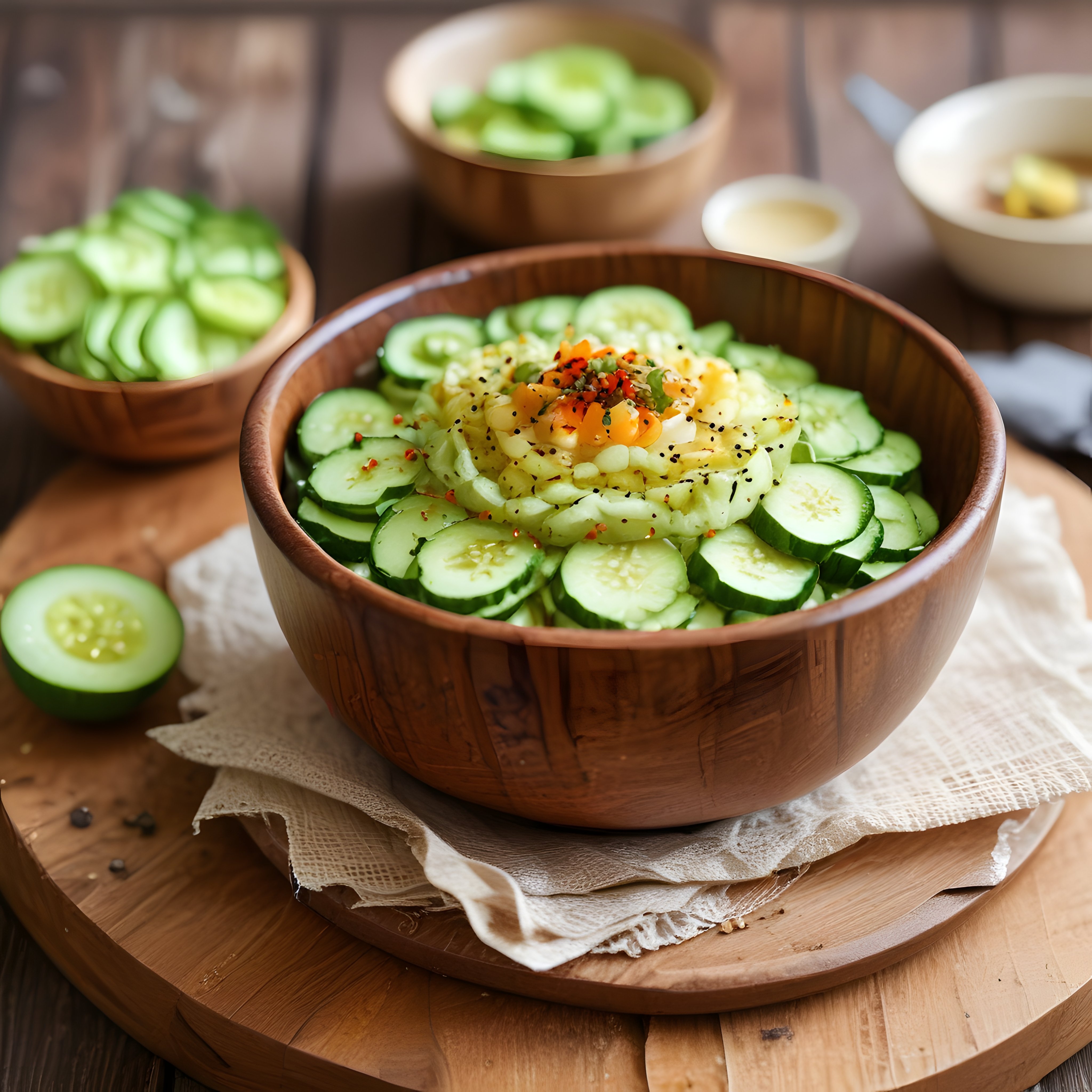 Ahşap Kasede Salatalık Salatası: Doğal Ve Besleyici Bir Lezzet
