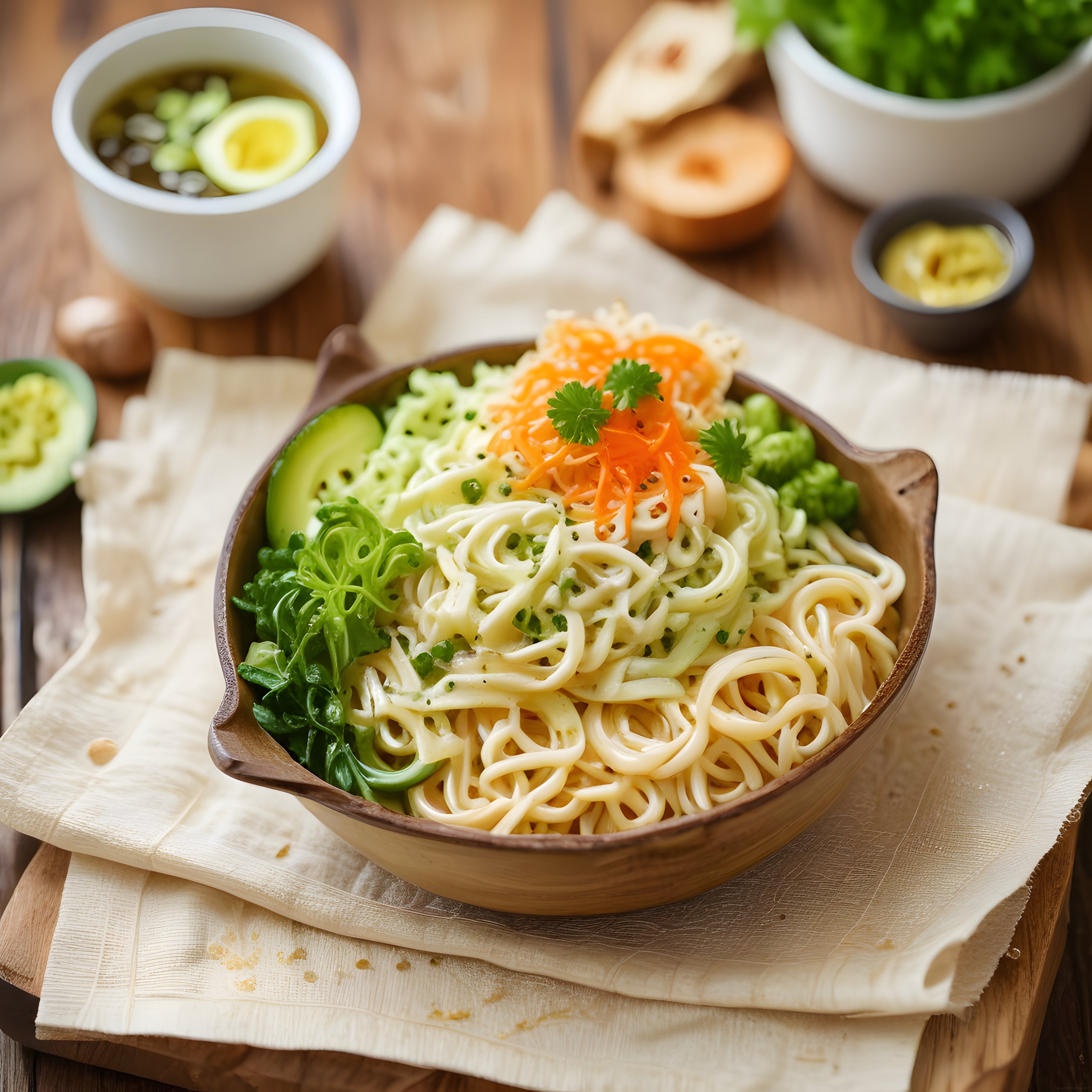 Ahşap Kasede Sebzeli Noodle Makarna: Sağlıklı ve Lezzetli Ev Yapımı Tarif