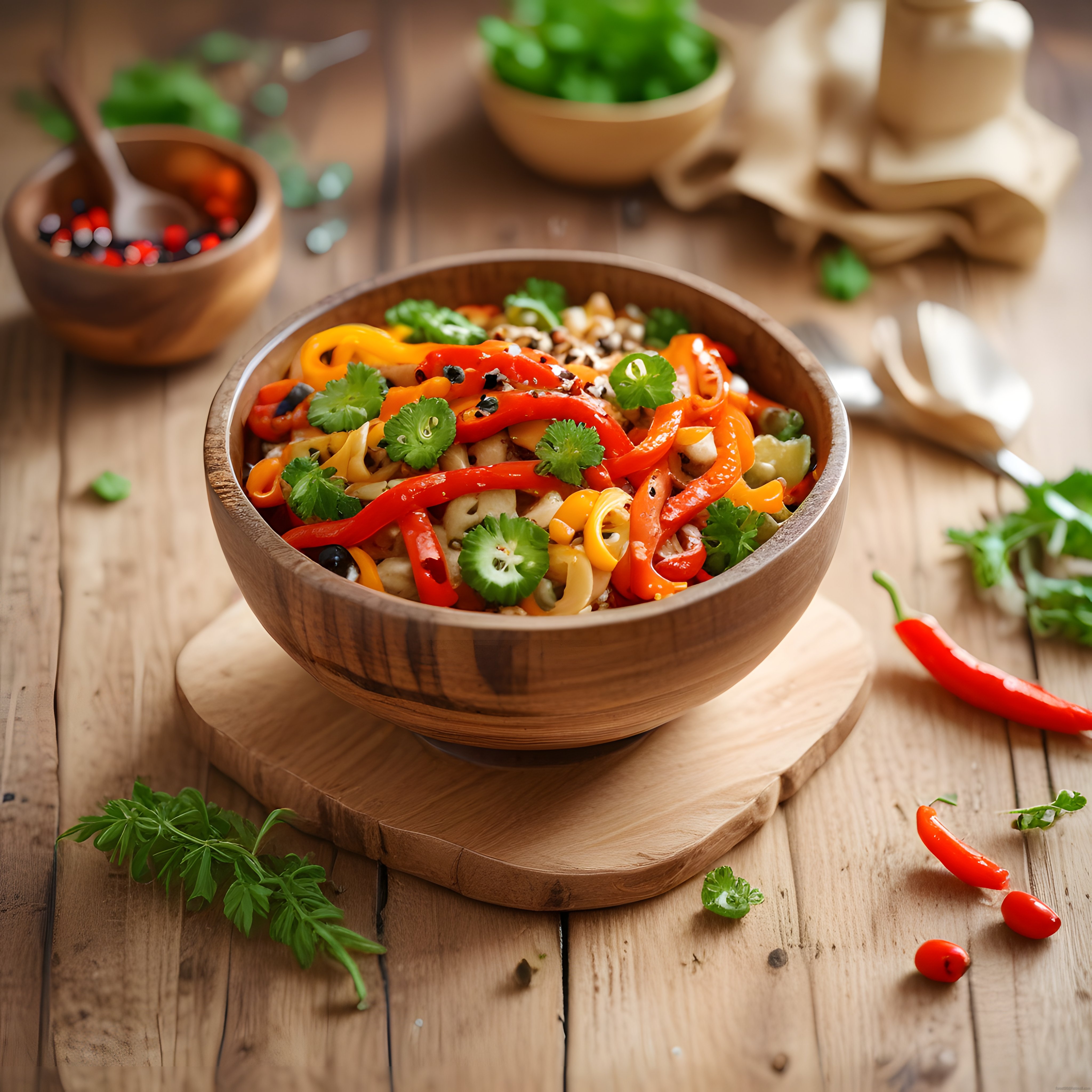 Ahşap Kasede Sebzeli Noodle Salatası: Sağlıklı ve Pratik Yemek Tarifi