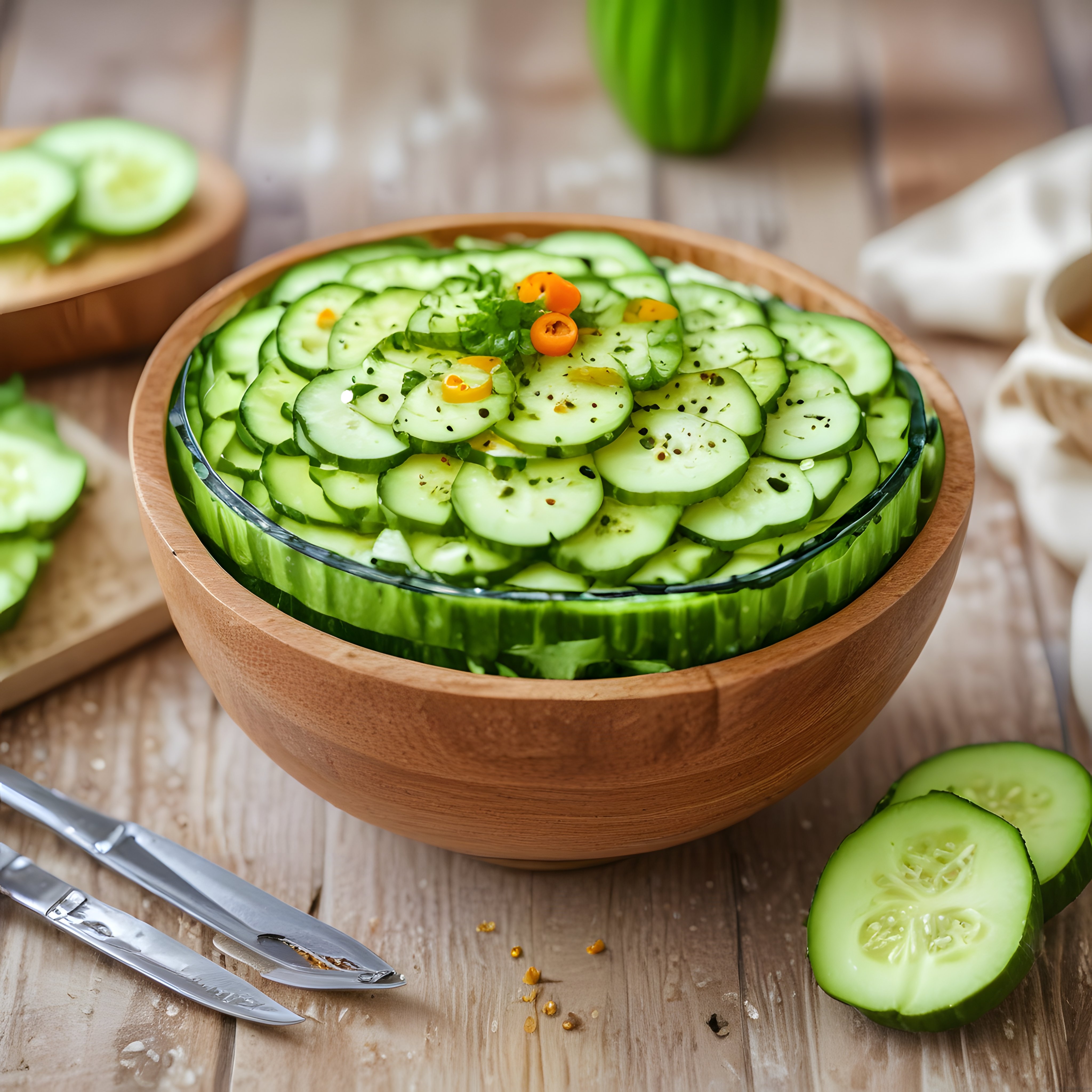 Ahşap Kasede Taze Salatalık Salatası ile Sağlıklı ve Hafif Bir Yaz Tarifi