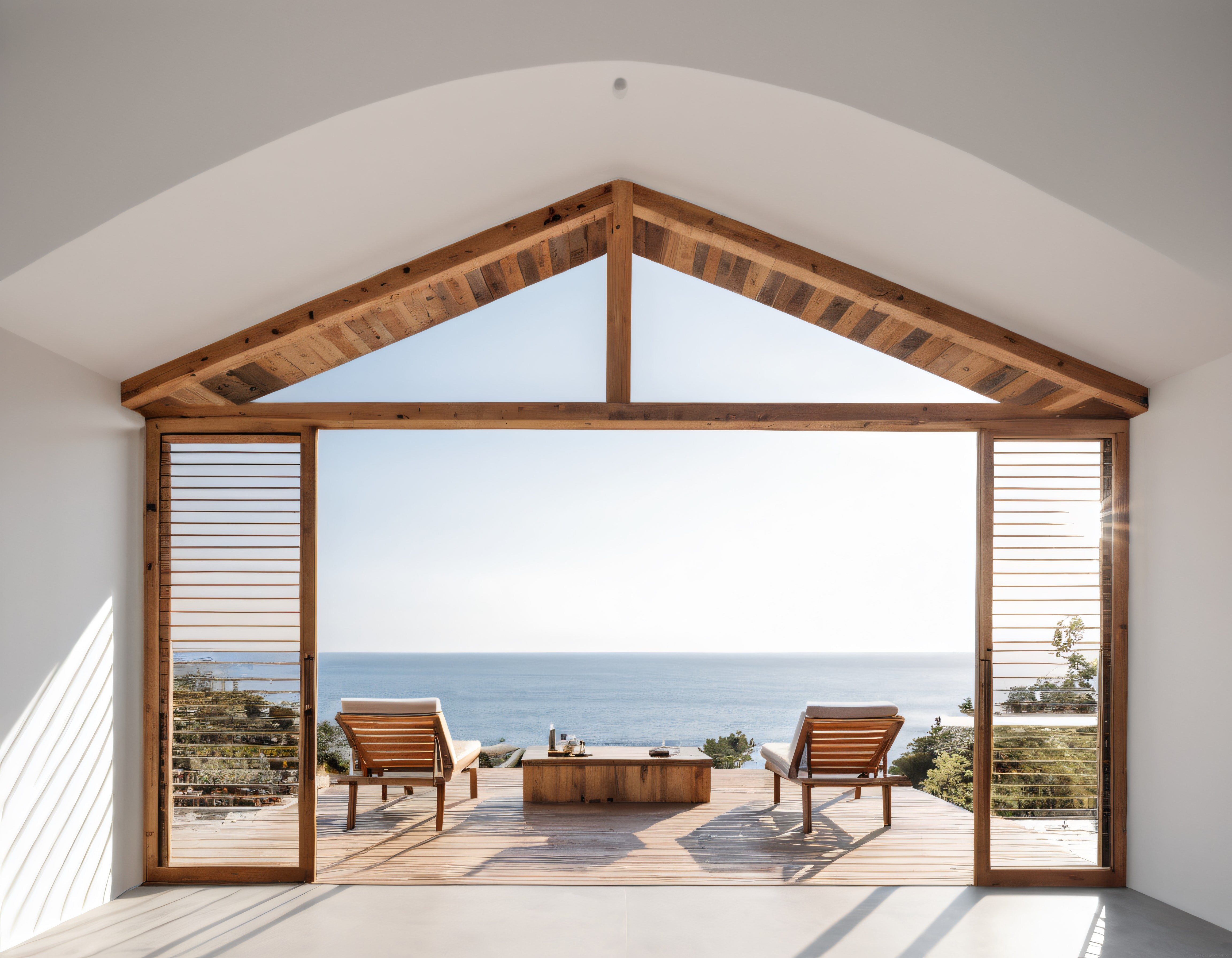 Ahşap Kirişli Lüks Villa İçinden Eşsiz Deniz Manzarası ve Özel Teras
