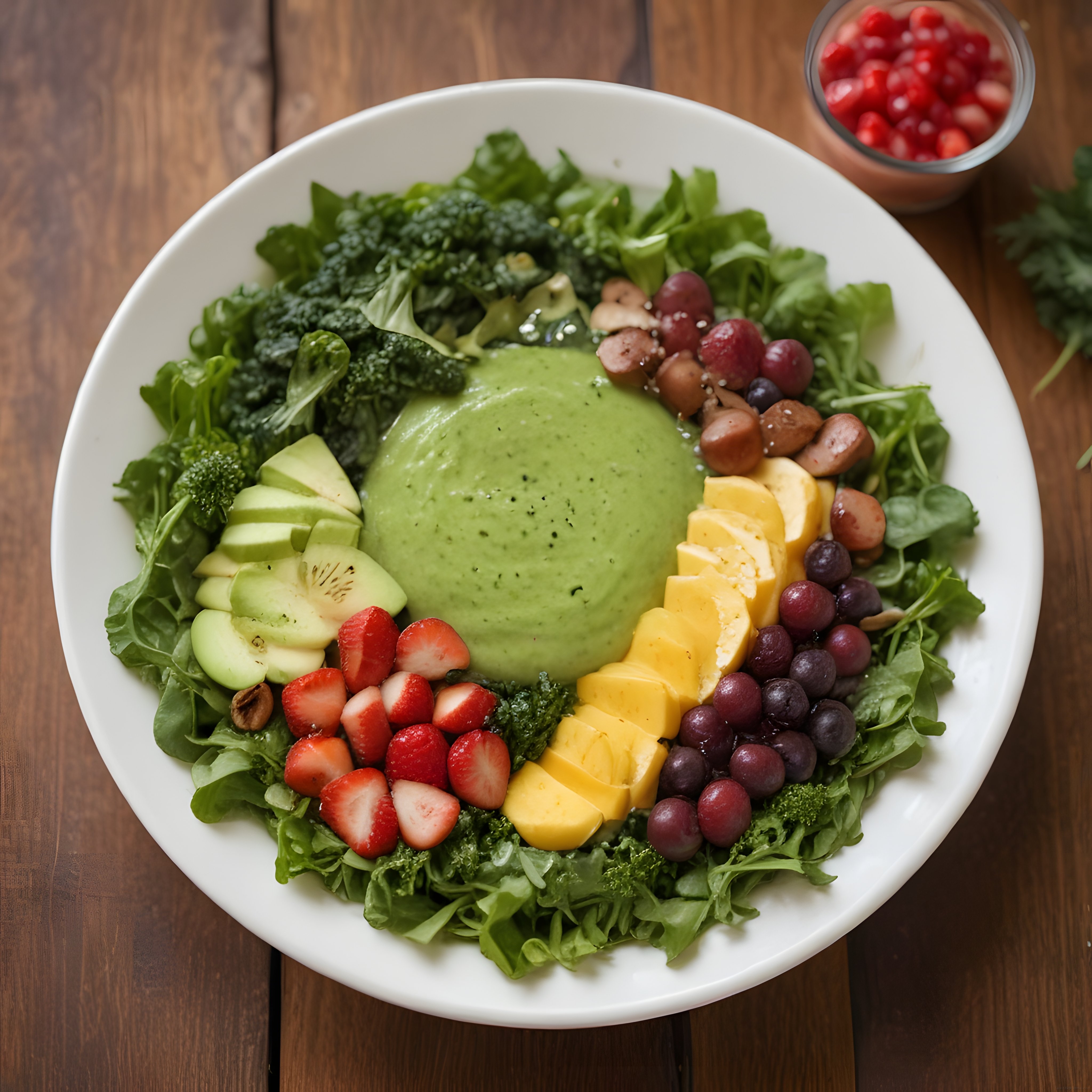 Ahşap Masa Üzerinde Renkli Vegan Buddha Kasesi ile Sağlıklı Beslenme
