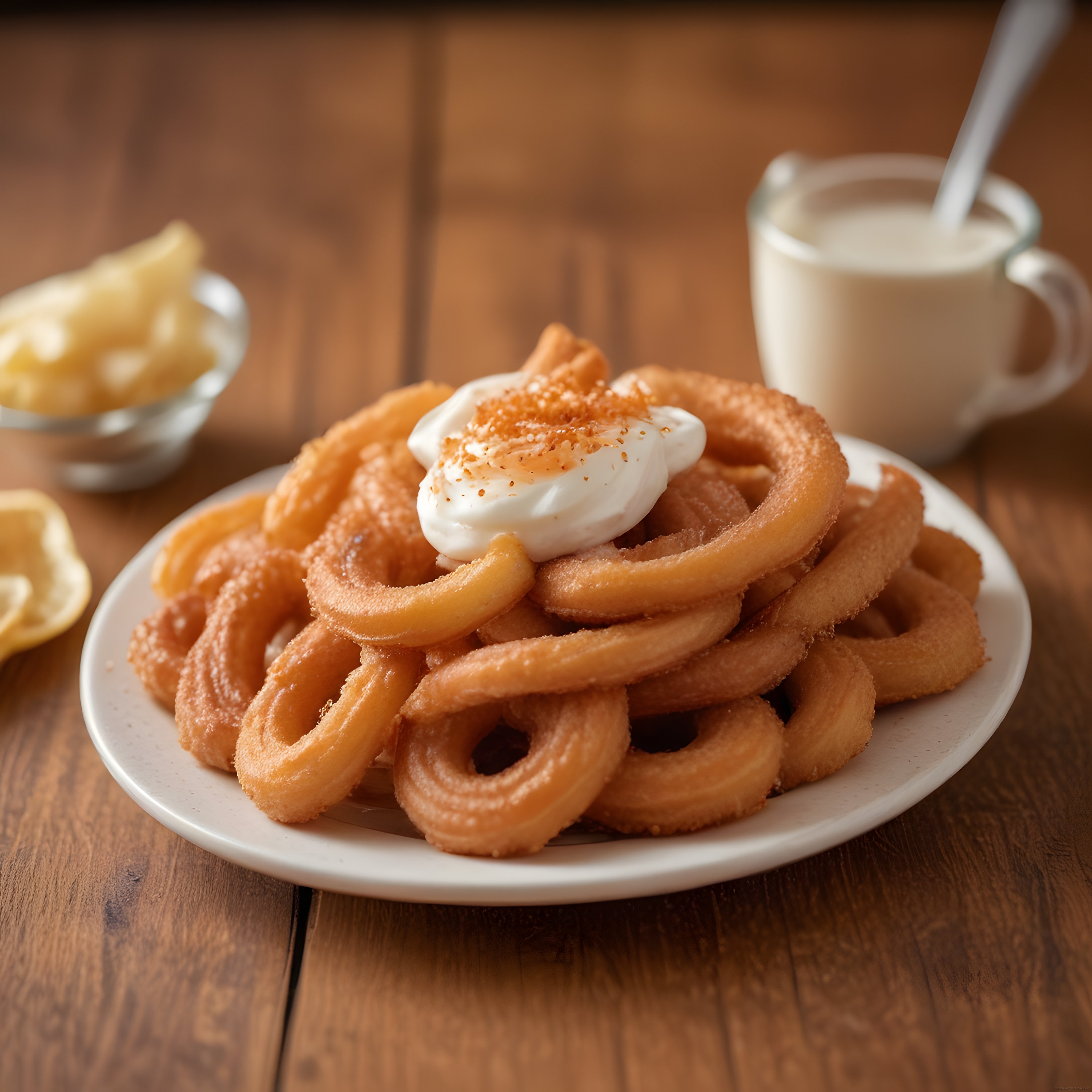 Ahşap Masada Kremalı Churros Tatlısı: Ev Yapımı Çıtır Kahvaltı Keyfi