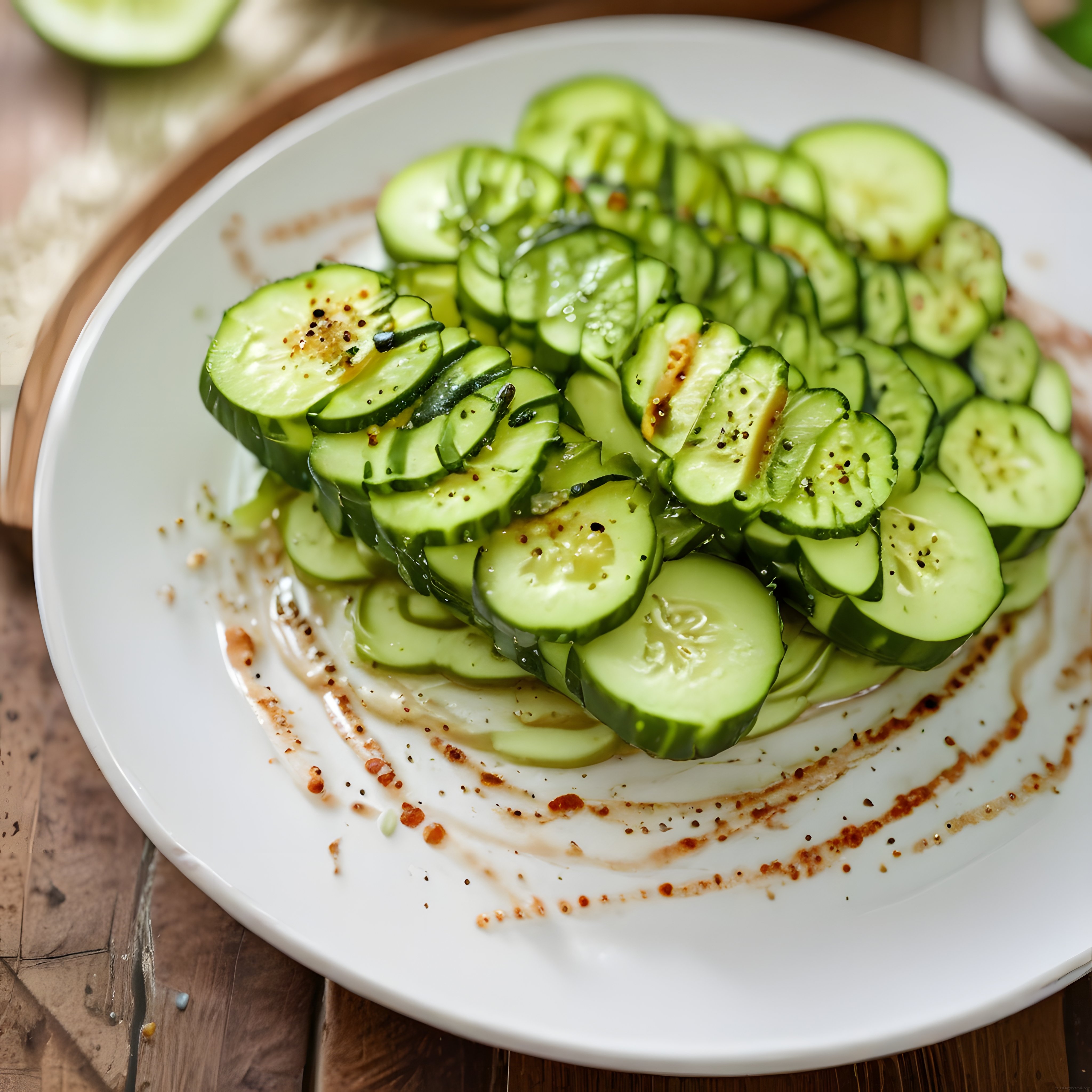 Ahşap Masada Soya Soslu Salatalık Dilimleriyle Pratik ve Sağlıklı Meze