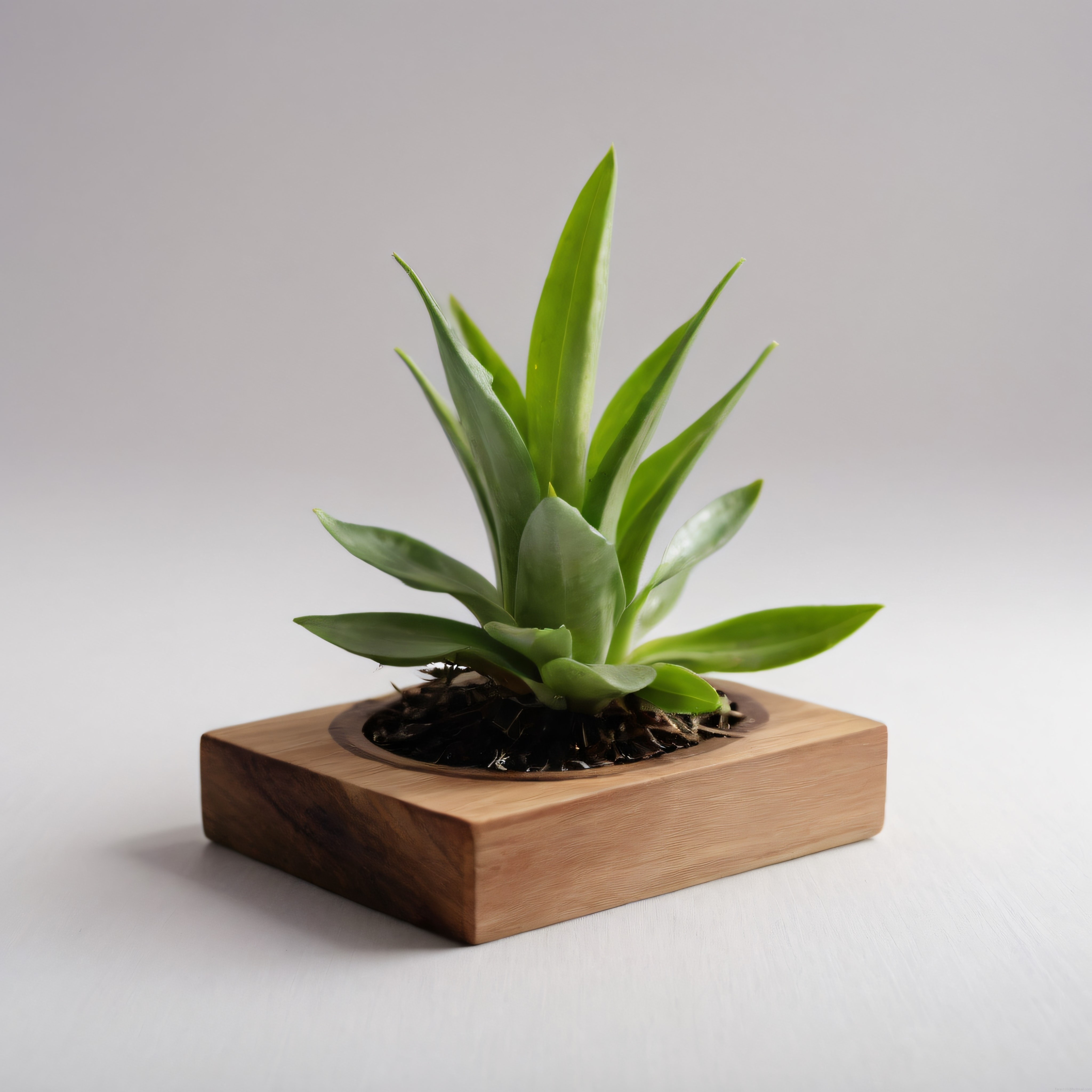 ahşap saksıda minimalist aloe vera bitkisi dekoratif stüdyo fotoğrafı