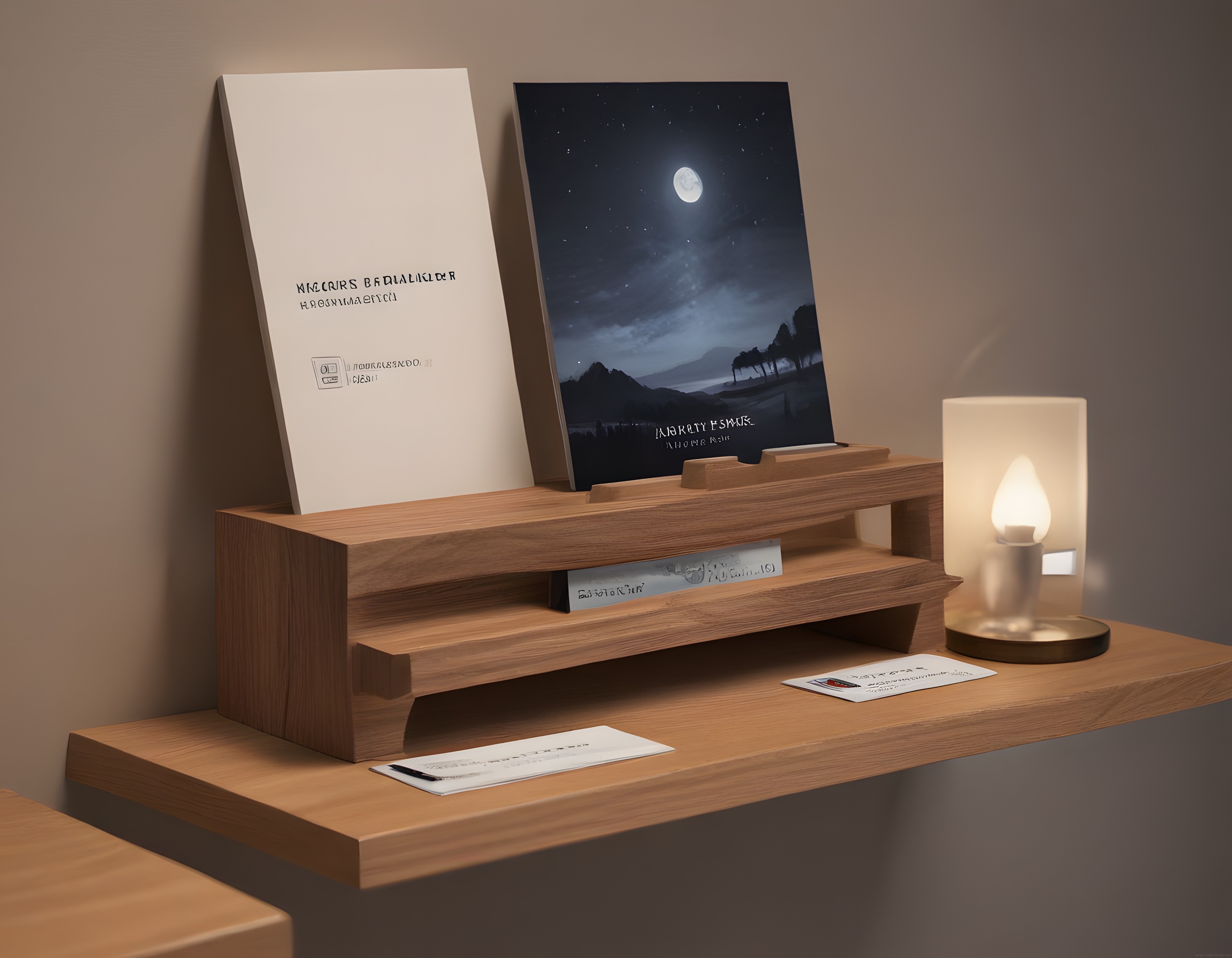 Ahşap Standda Kitap ve Mum Işığıyla Huzurlu Çalışma Köşesi Tasarımı