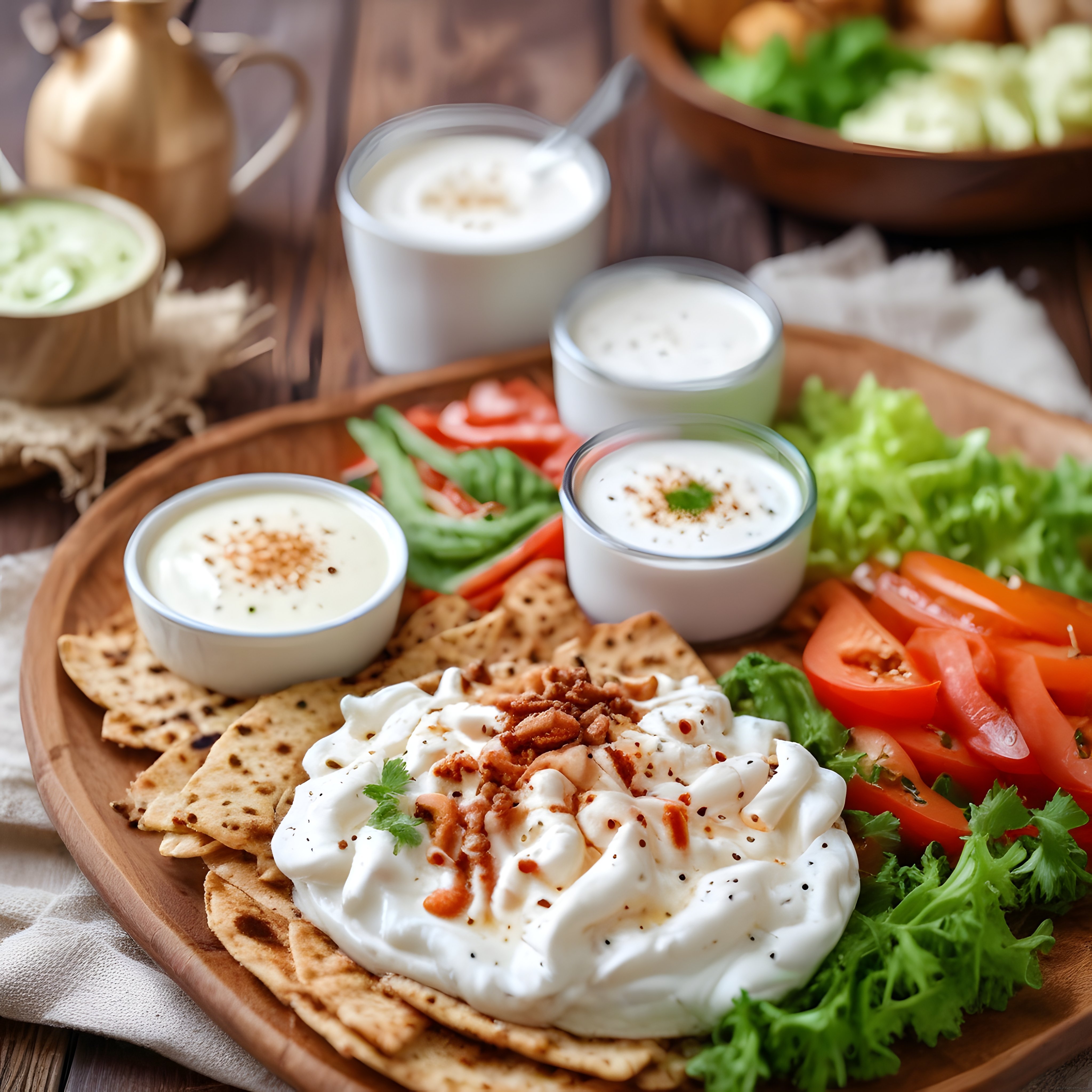 Ahşap Sunum Tahtasında Ev Yapımı Dip Soslar ve Kahvaltılık Lezzetler