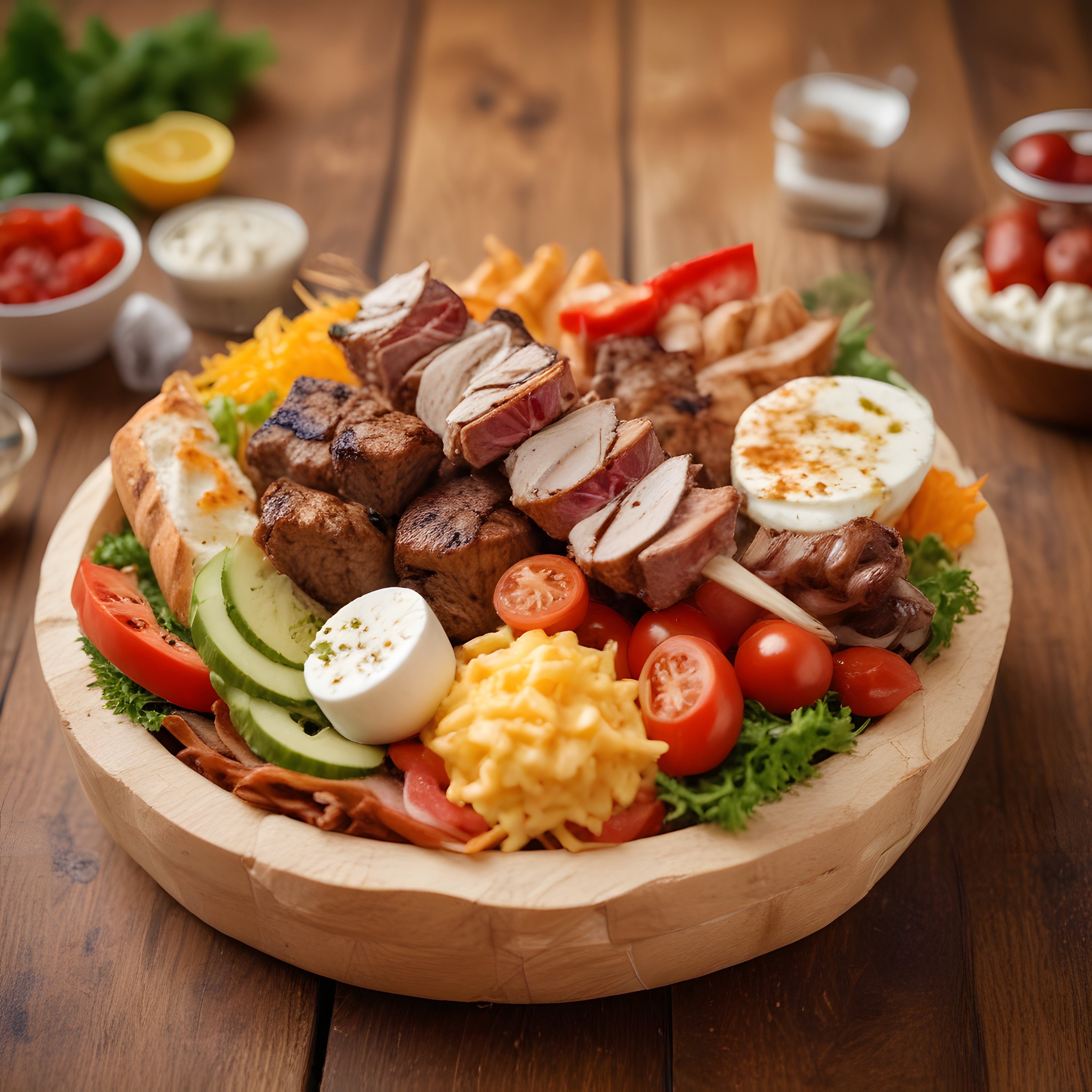 Ahşap Sunum Tahtasında Serpme Kahvaltı Keyfi: Peynir, Yumurta ve Et