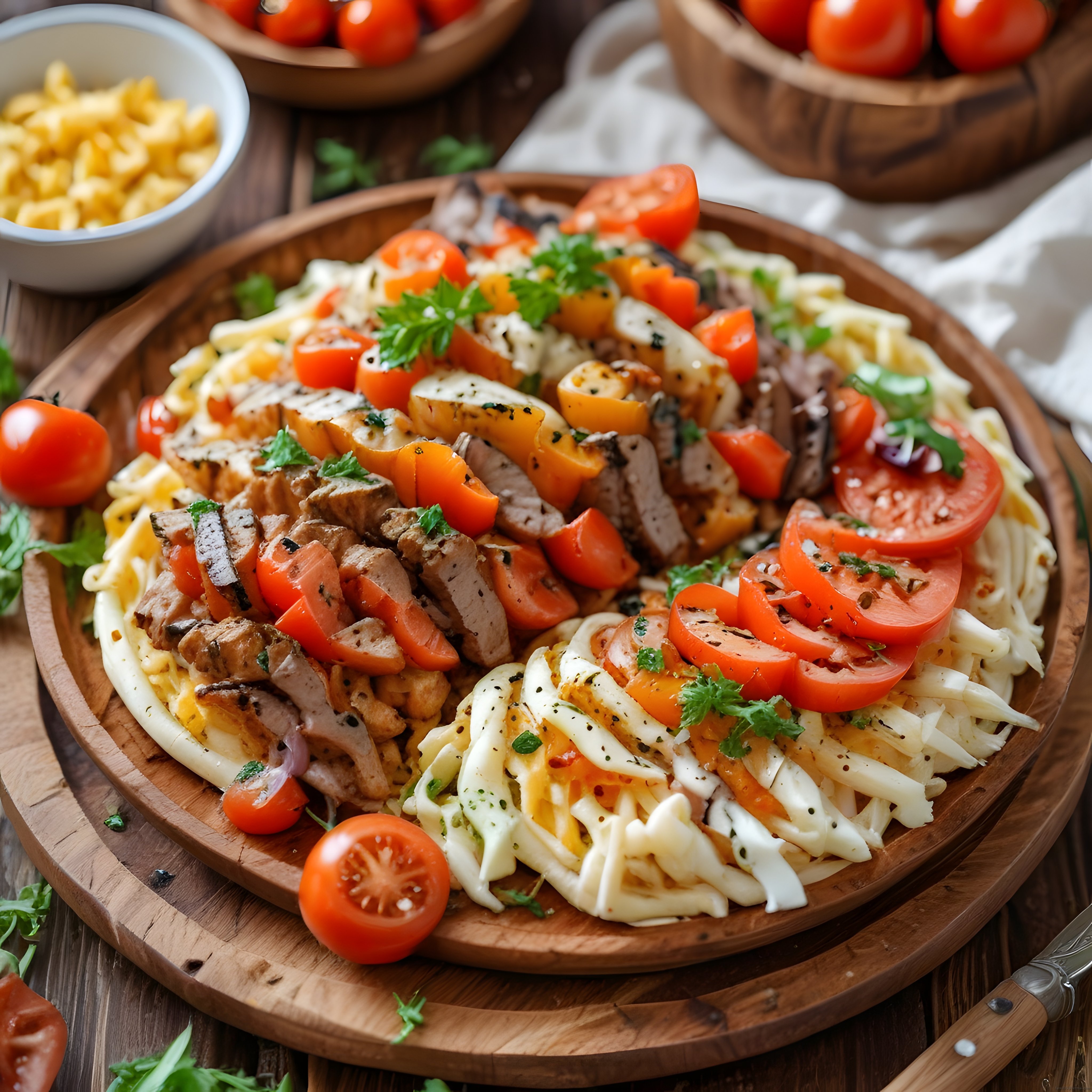 Ahşap Sunum Tahtasında Serpme Kahvaltı Tabağı ve Özenle Hazırlanmış Brunch