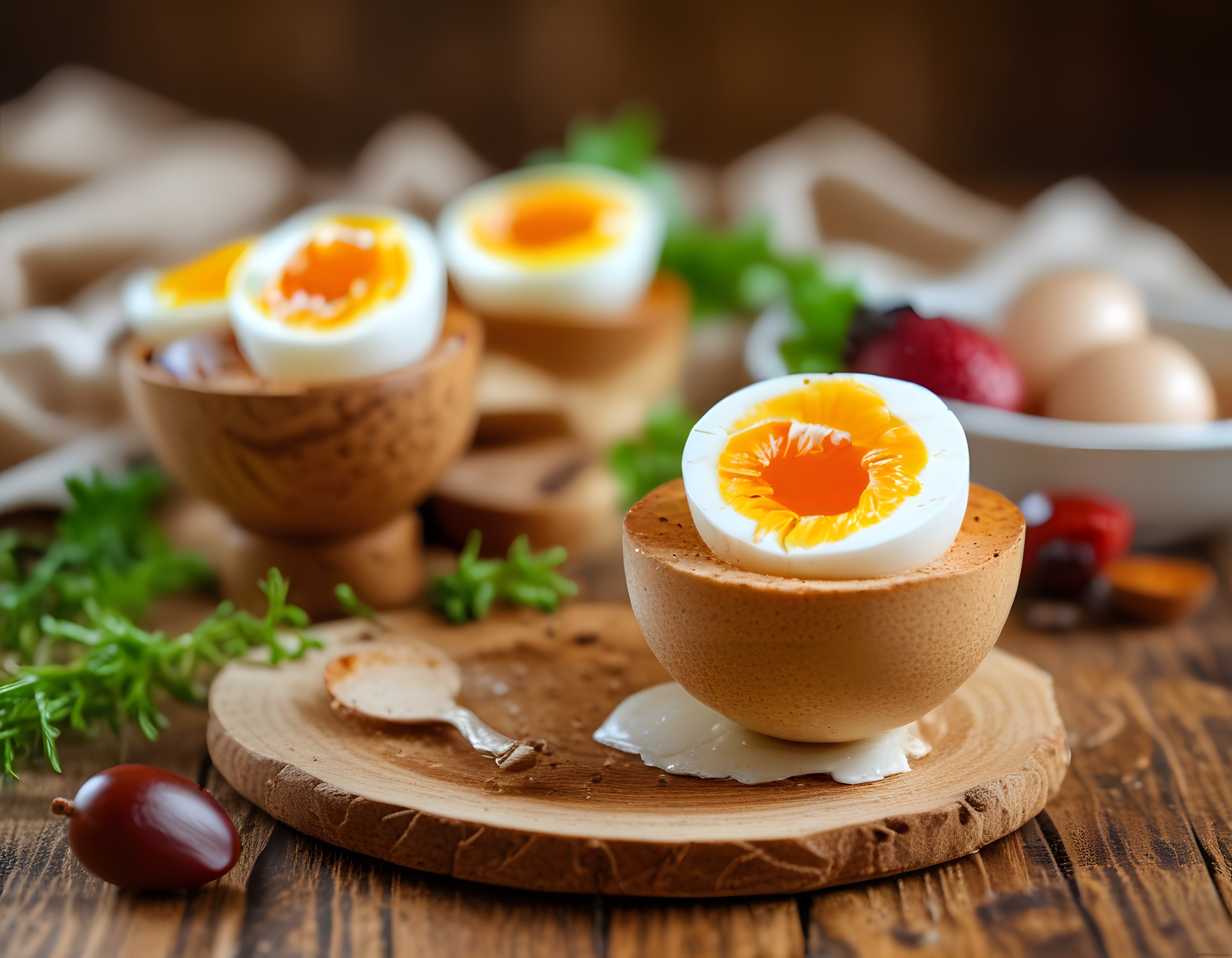Ahşap sunumda orta pişmiş yumurta: kahvaltı sofralarına rustik lezzet katıyor Ahşap sunumda orta pişmiş yumurta: kahvaltı sofralarına rustik lezzet katıyor