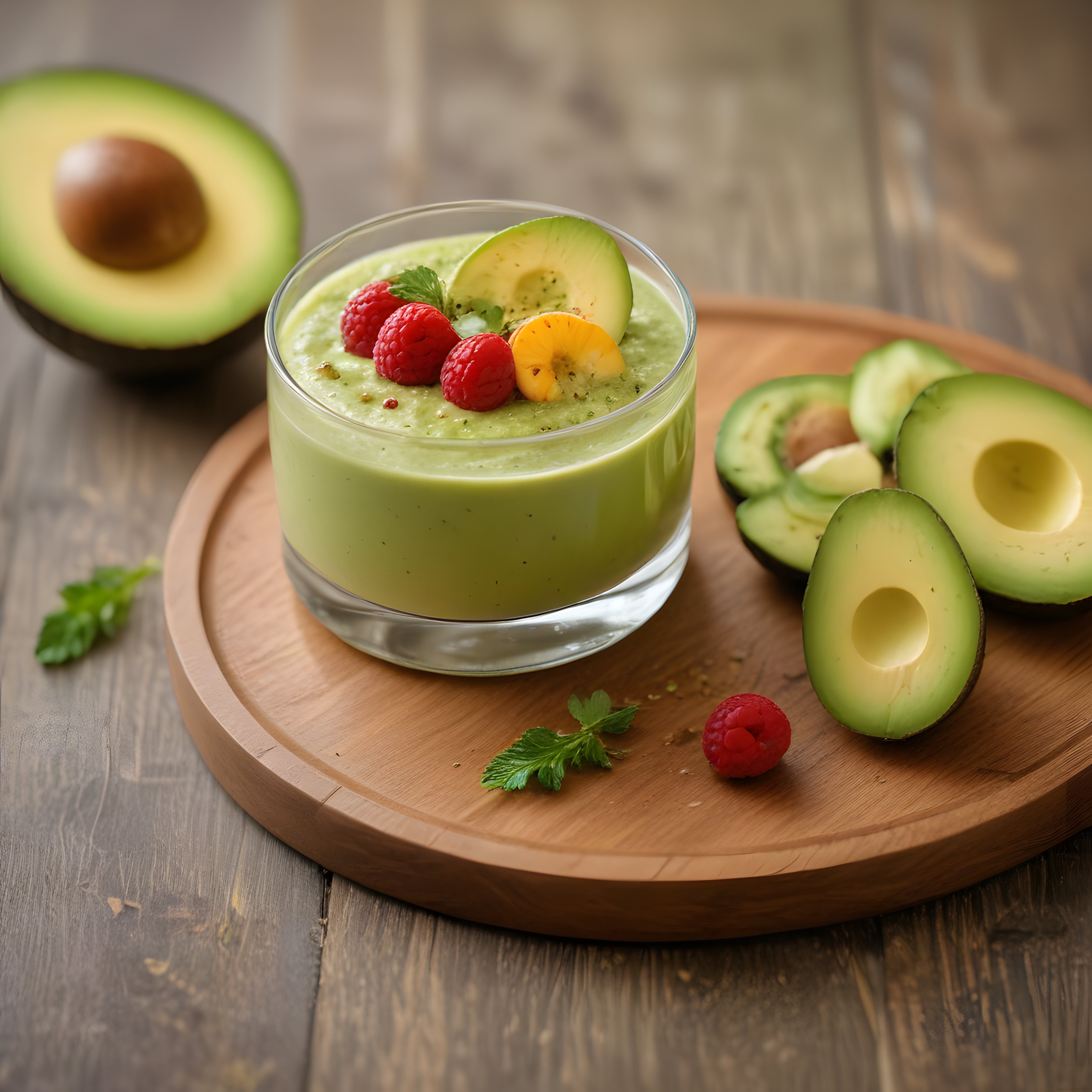 Ahududu Süslemeli Kreması Bol Avokado Mousse: Ev Yapımı Pratik Tatlı