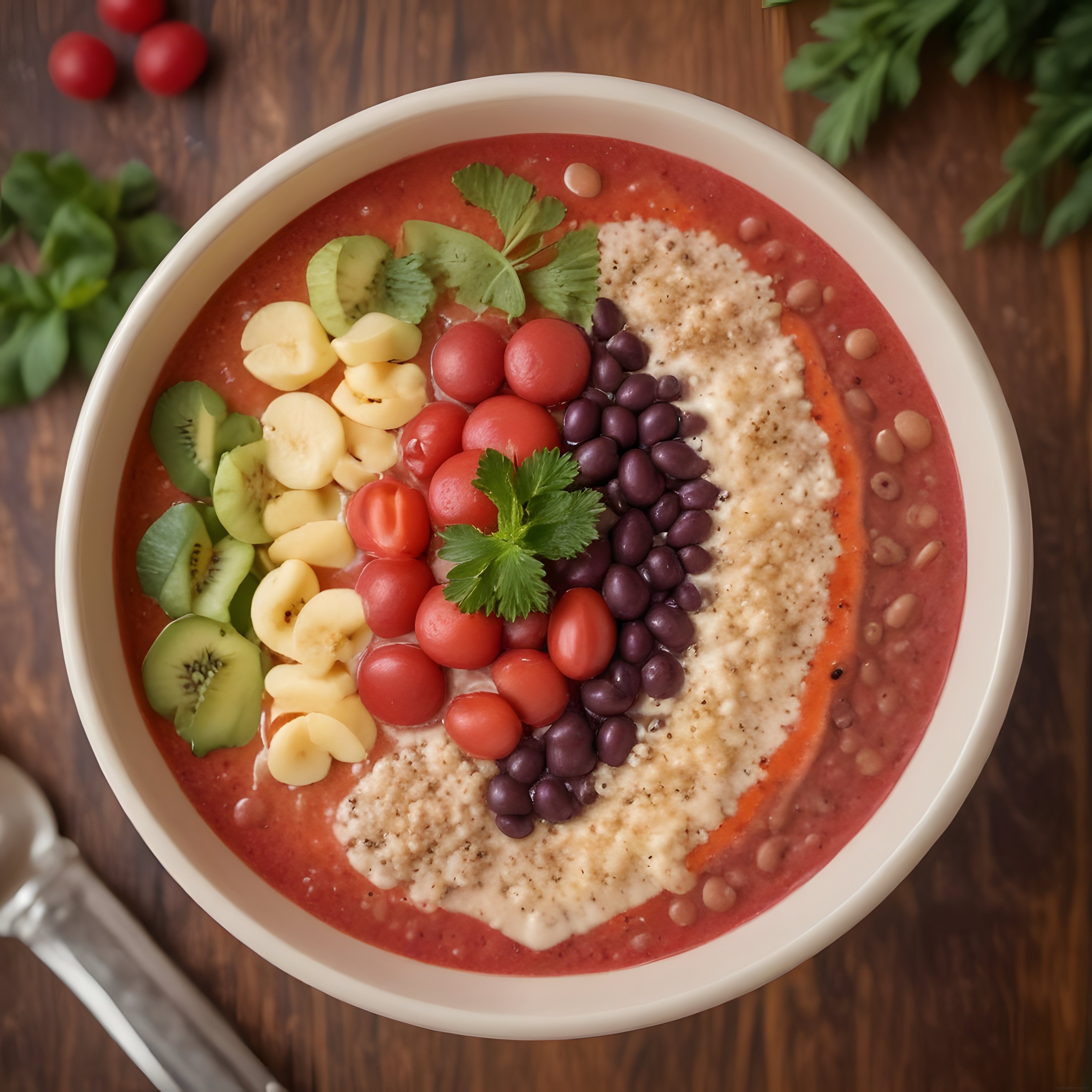 Ahududu Tabanlı Renkli Meyveli Sağlıklı Smoothie Bowl Tarifi