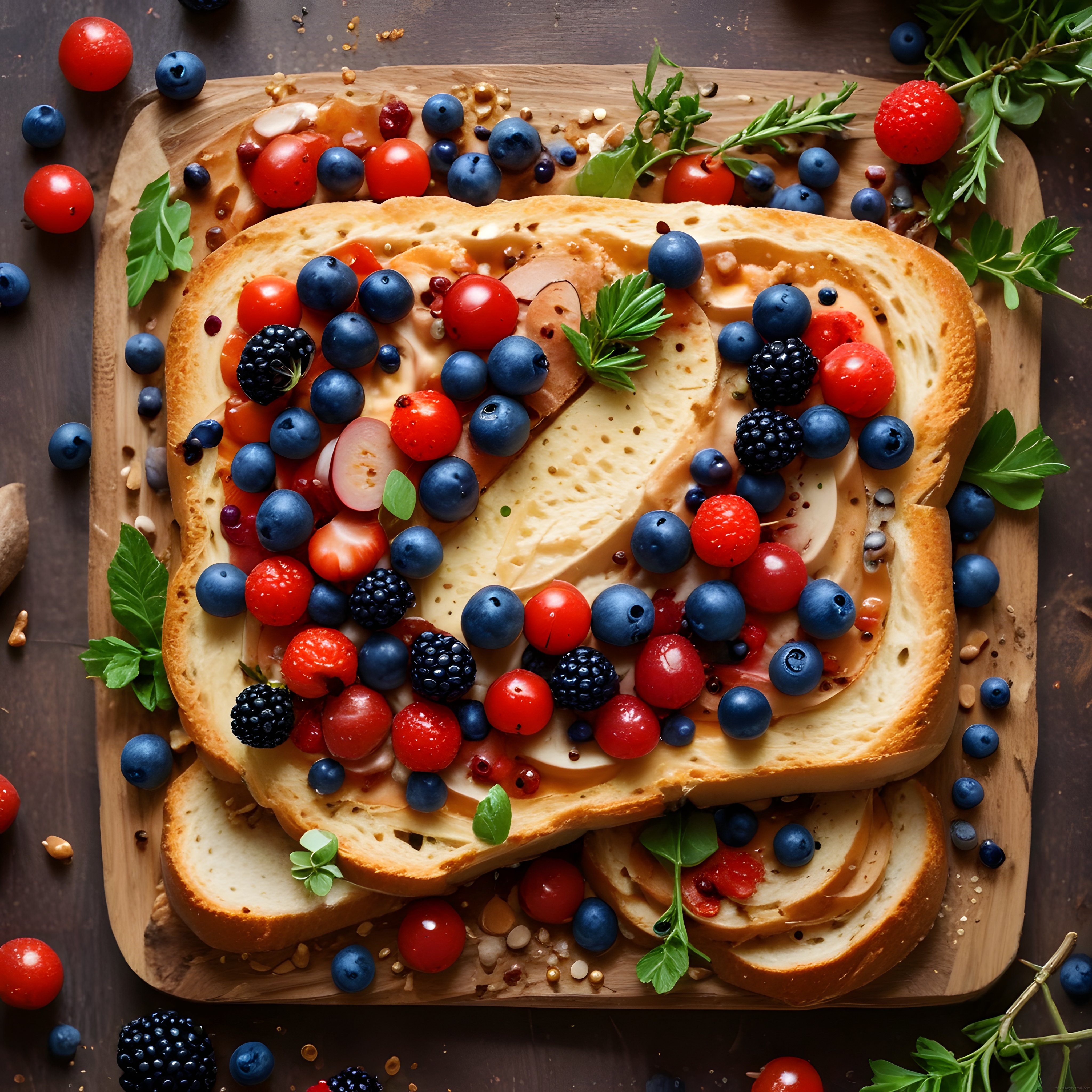 Ahududu ve Yaban Mersinli Tost: Renkli ve Sağlıklı Bir Kahvaltı Sunumu
